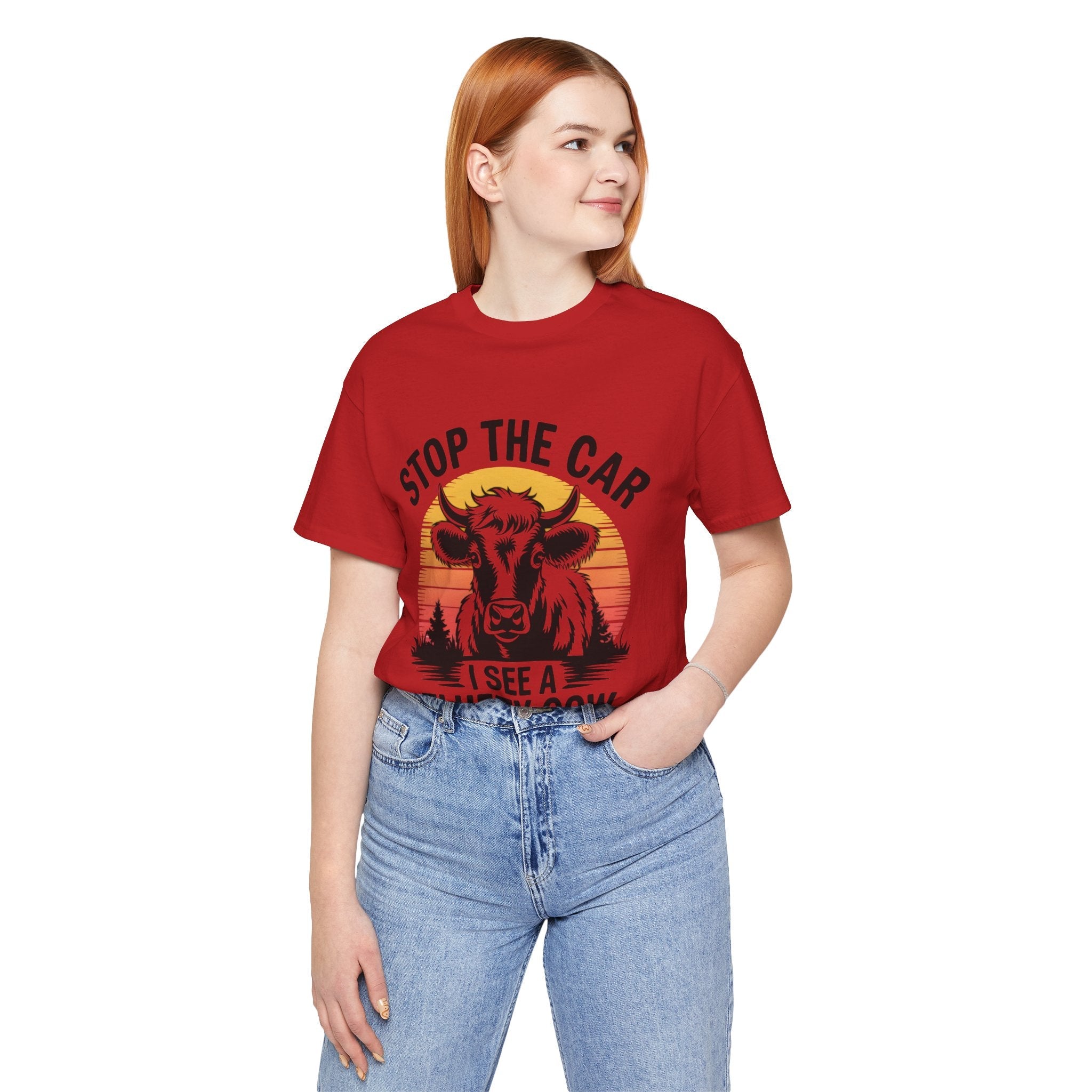 Stop The Car I See a Fluffy Cow Graphic T-shirt Printify