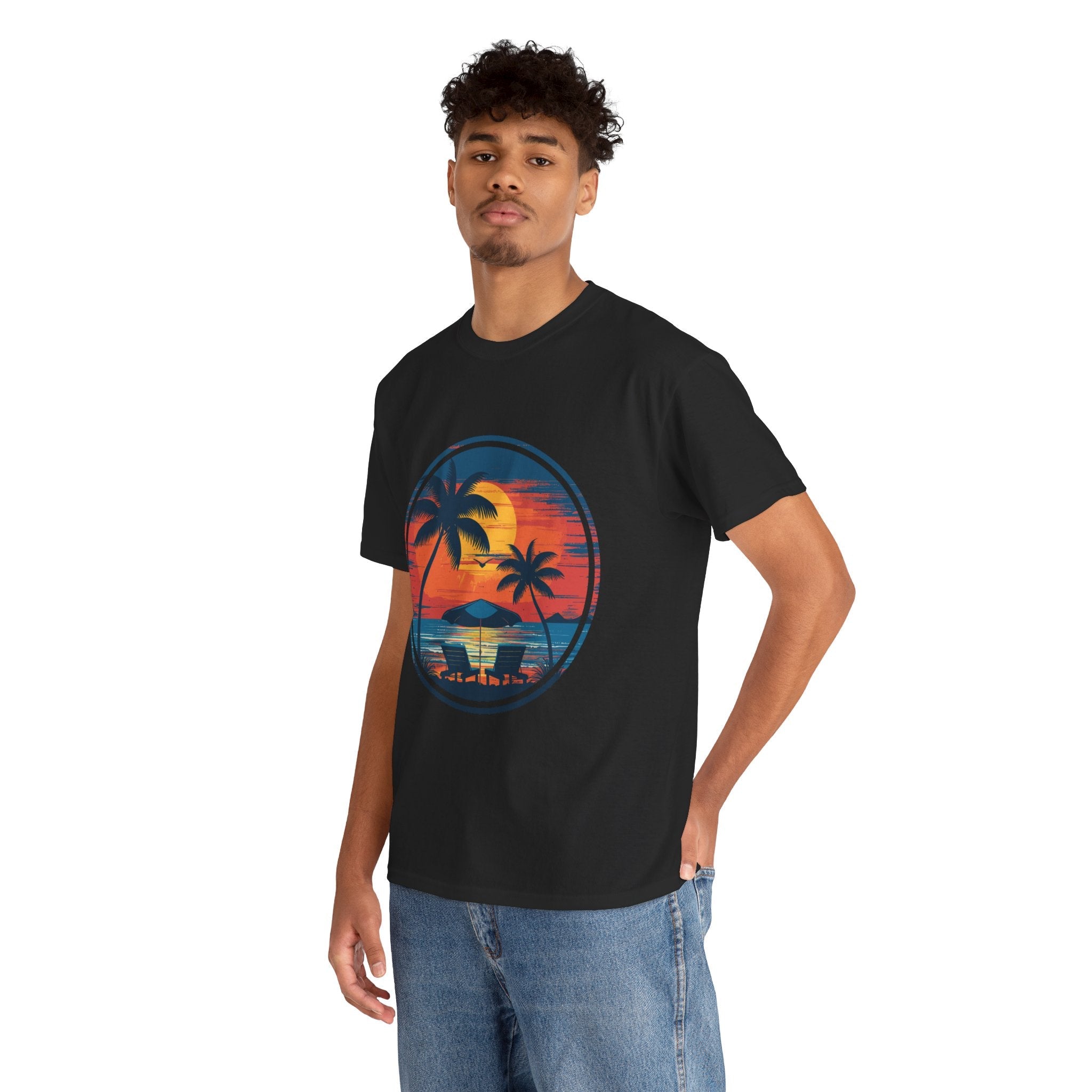 Tropical Sunset Graphic T- Shirt Printify