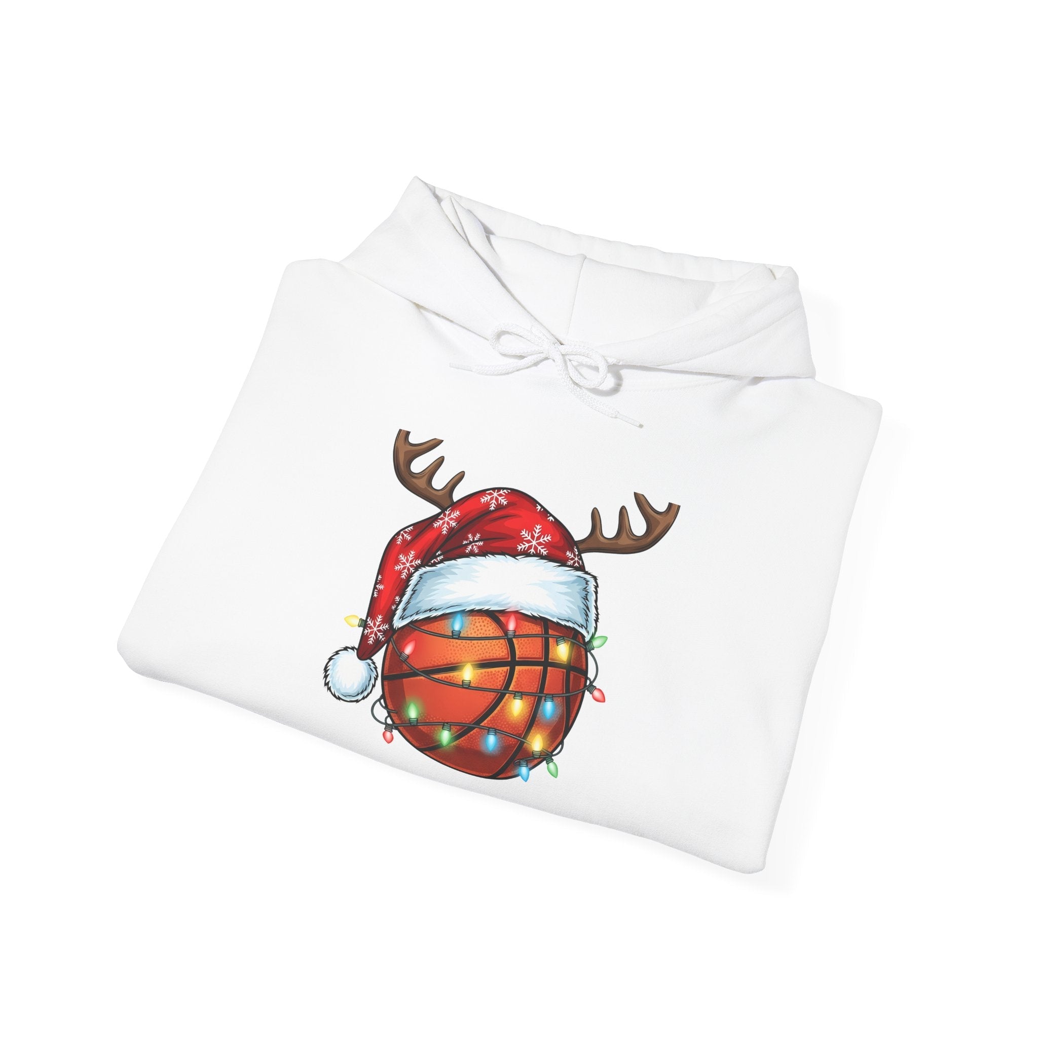 Christmas Basketball Reindeer Hoodie Printify