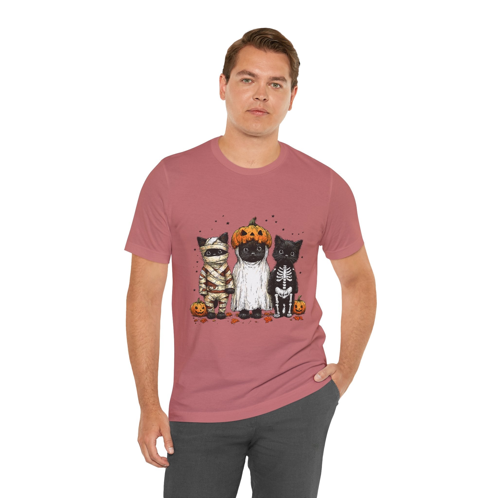 Halloween Spooky Cats Graphic T-Shirt Printify