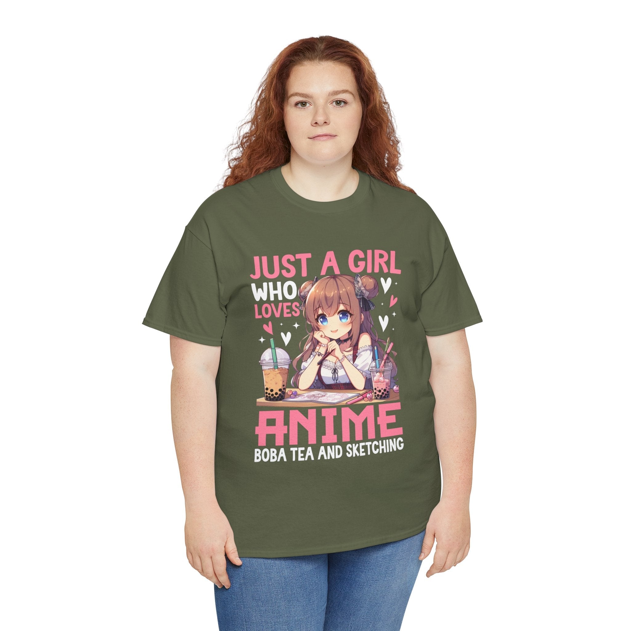 Anime Graphic T- Shirt , Just a Girl Loves Anime Printify