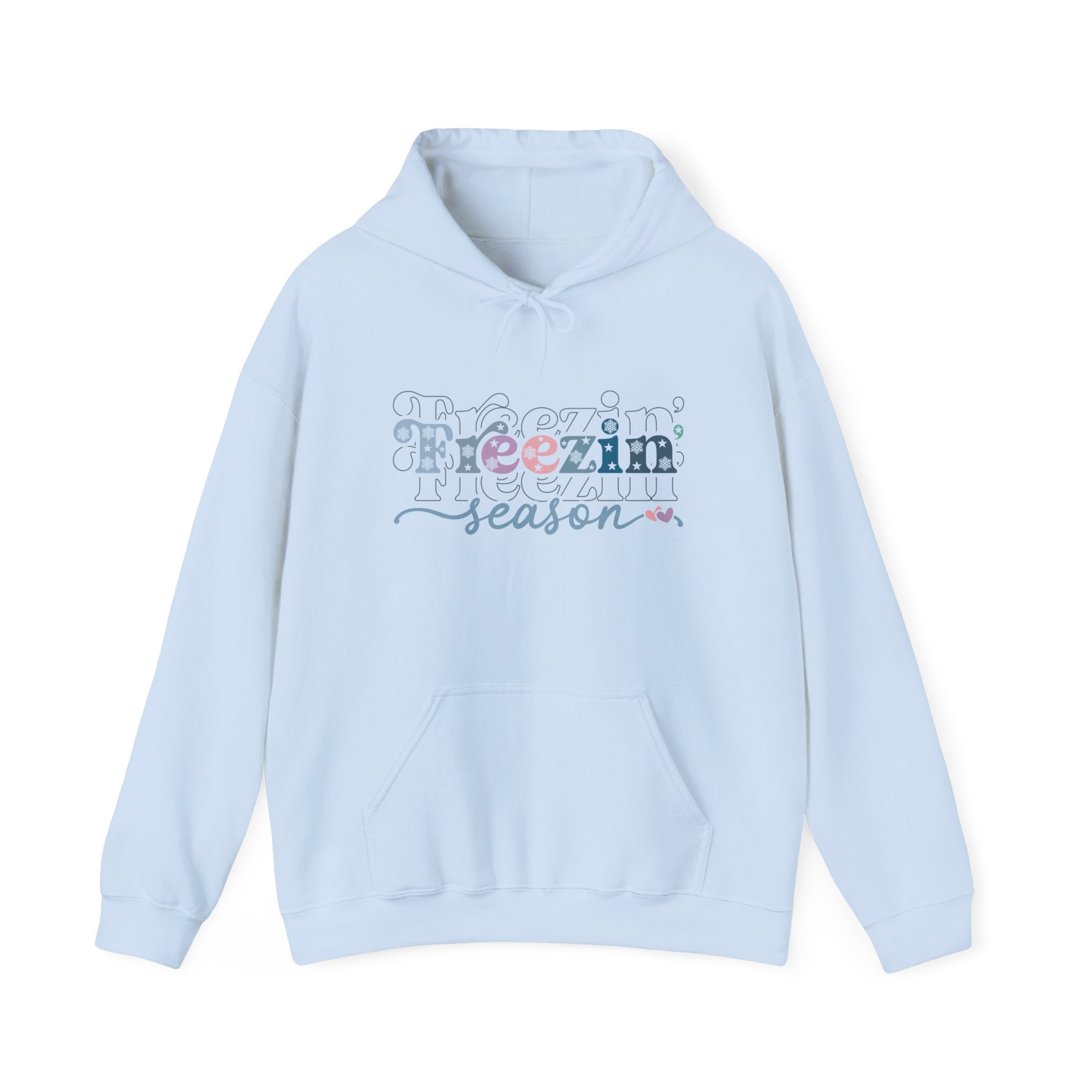 Freezin' Season Cozy Winter Graphic Hoodie Printify