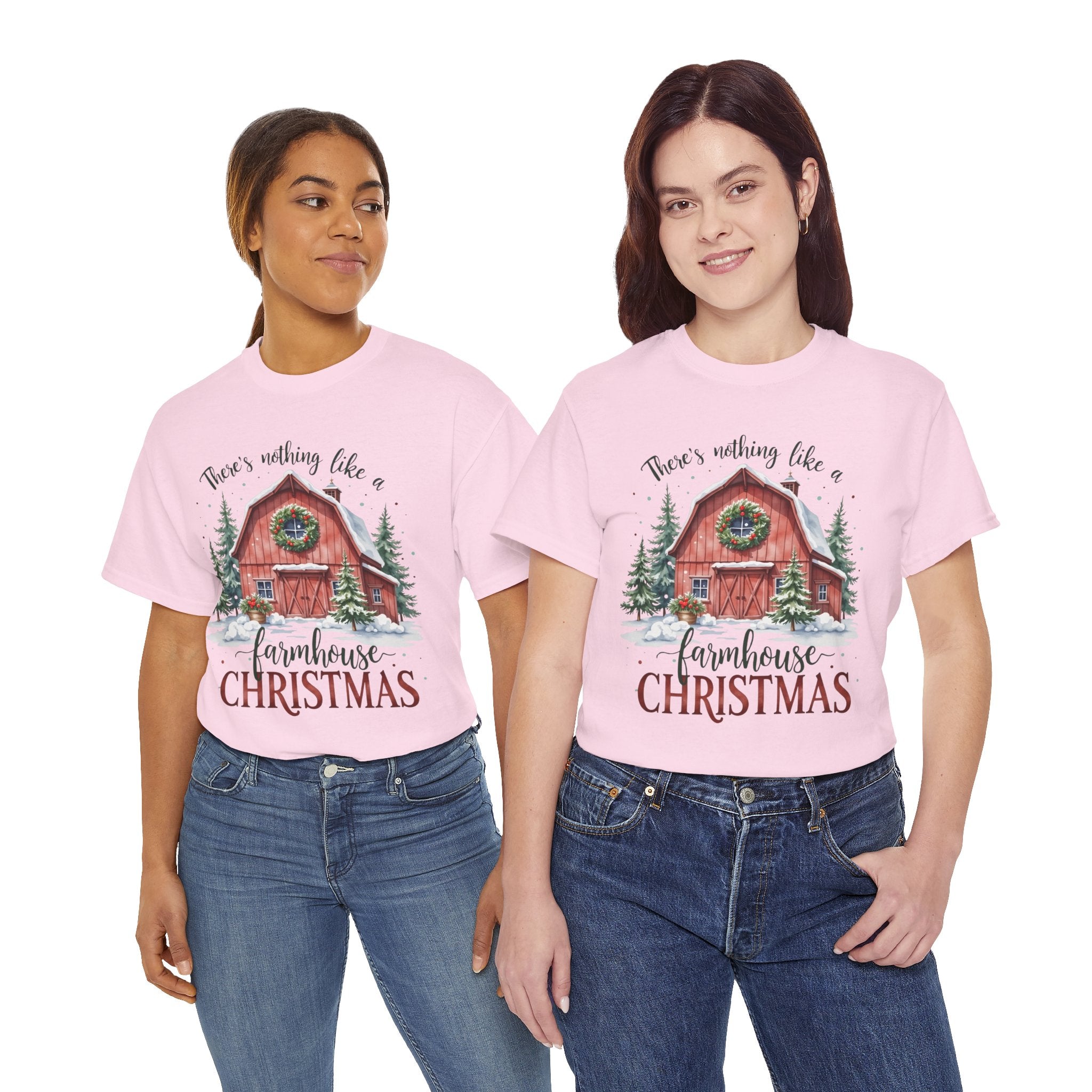 Farmhouse Christmas Graphic T- Shirt Printify