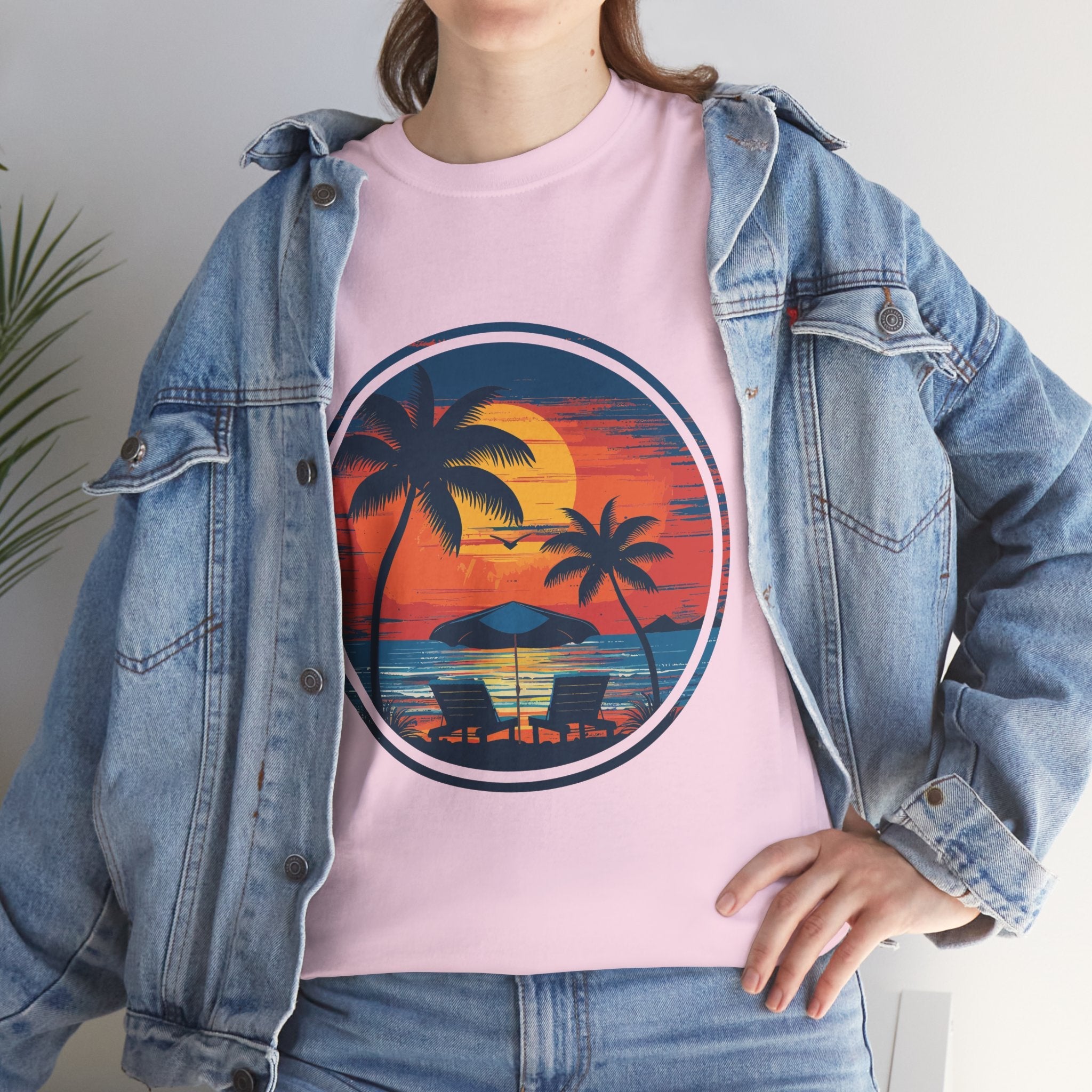 Tropical Sunset Graphic T- Shirt Printify