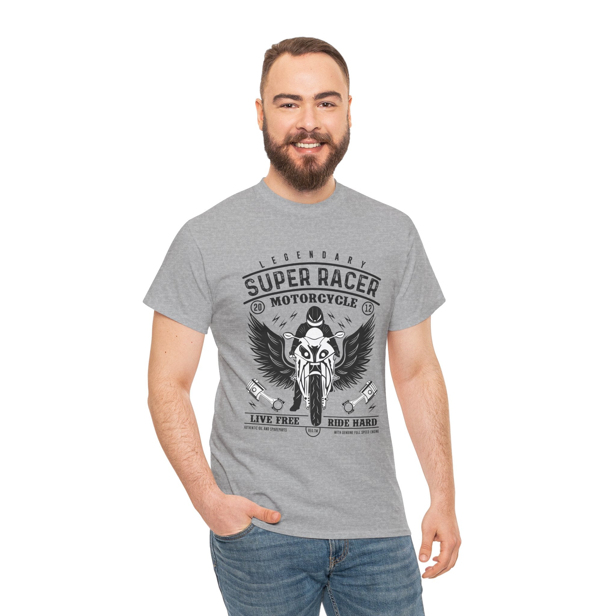 Super Racer Motorcycle T- Shirt Printify