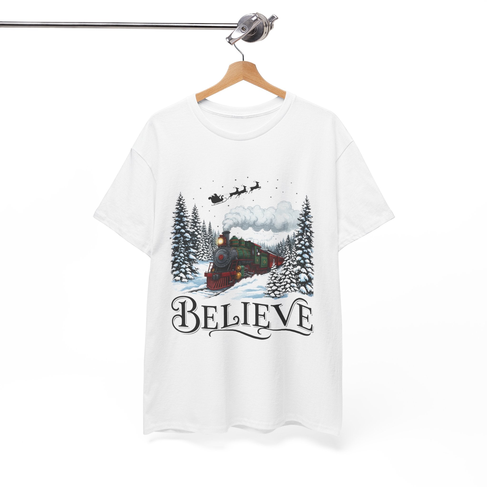 Christmas Train 'Believe' Unisex T- Shirt Printify