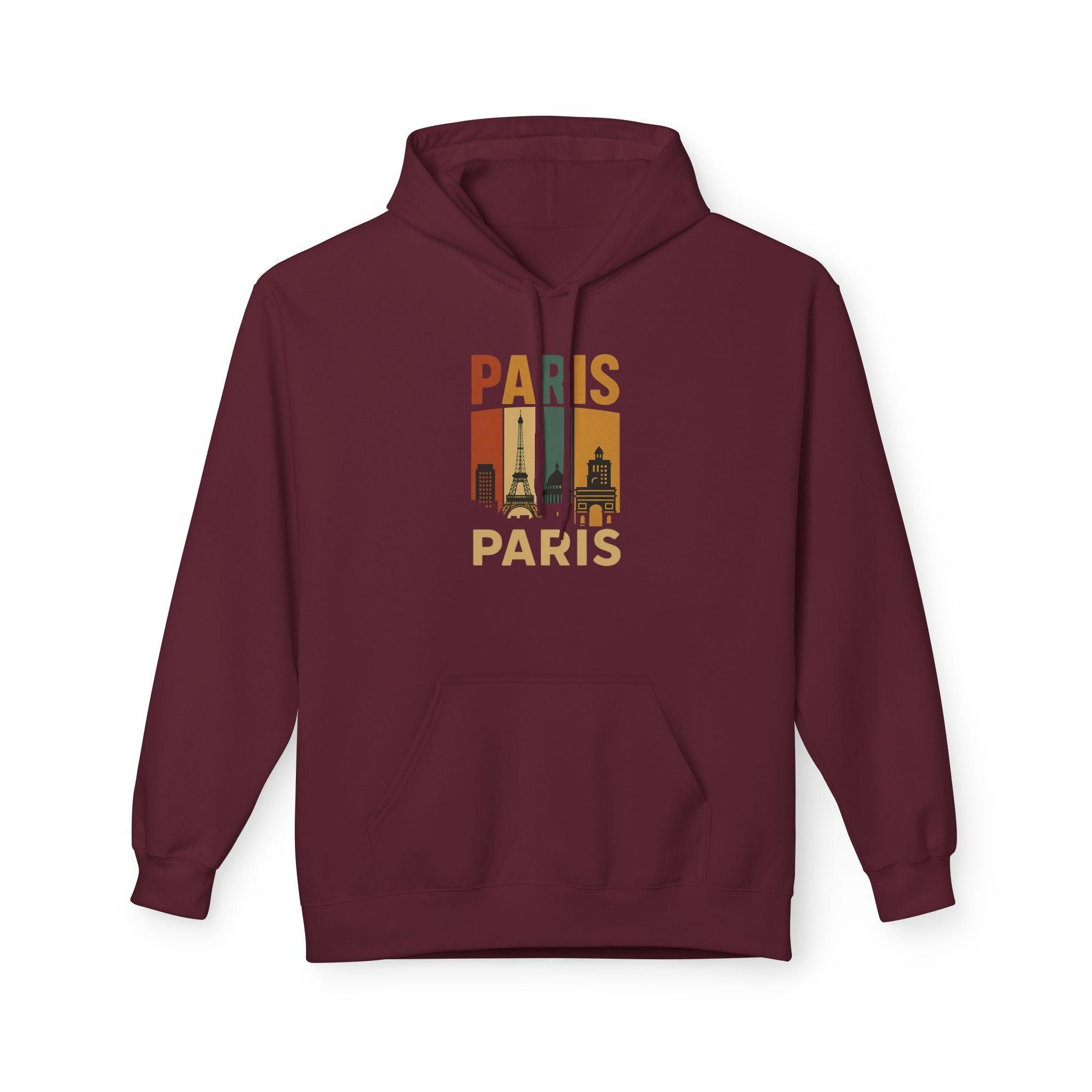Retro Paris Skyline Hoodie Printify