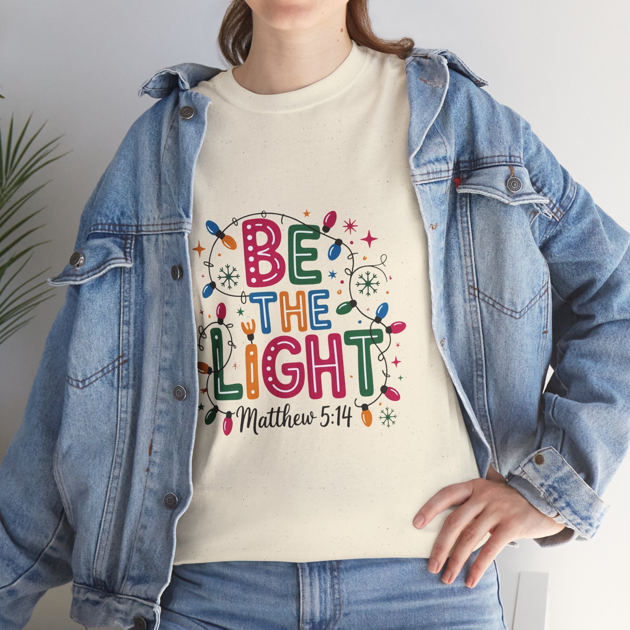 'Be the Light' Christmas T-Shirt Printify