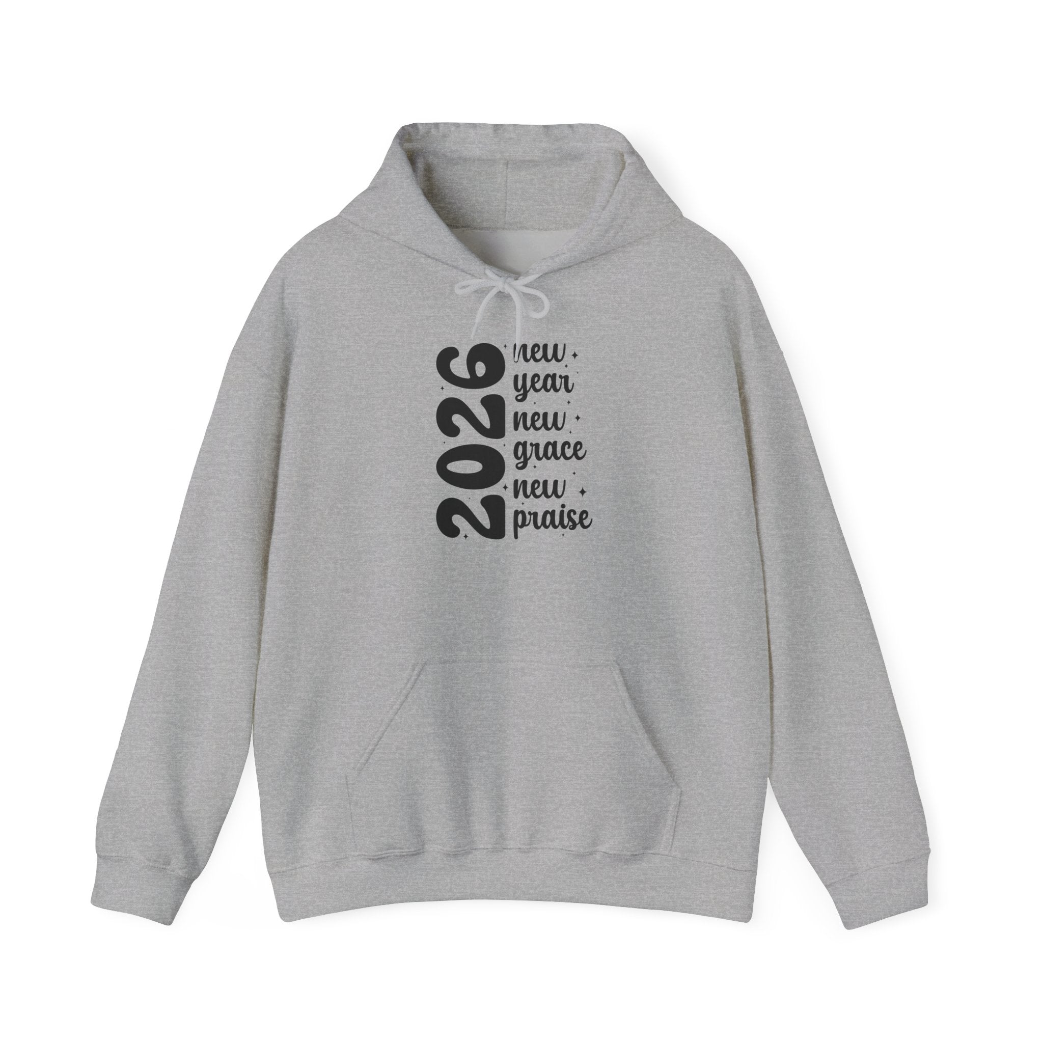 2026 New Year New Grace New Praise Hoodie Printify