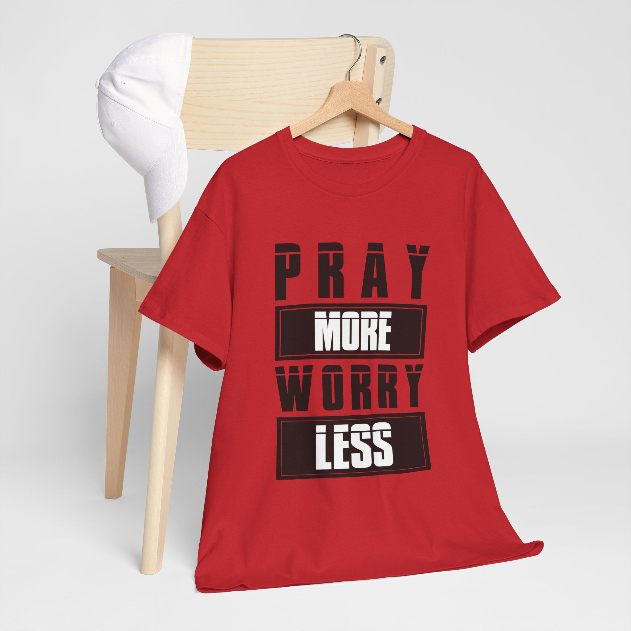 Pray More Worry Less Inspirational T-Shirt Printify