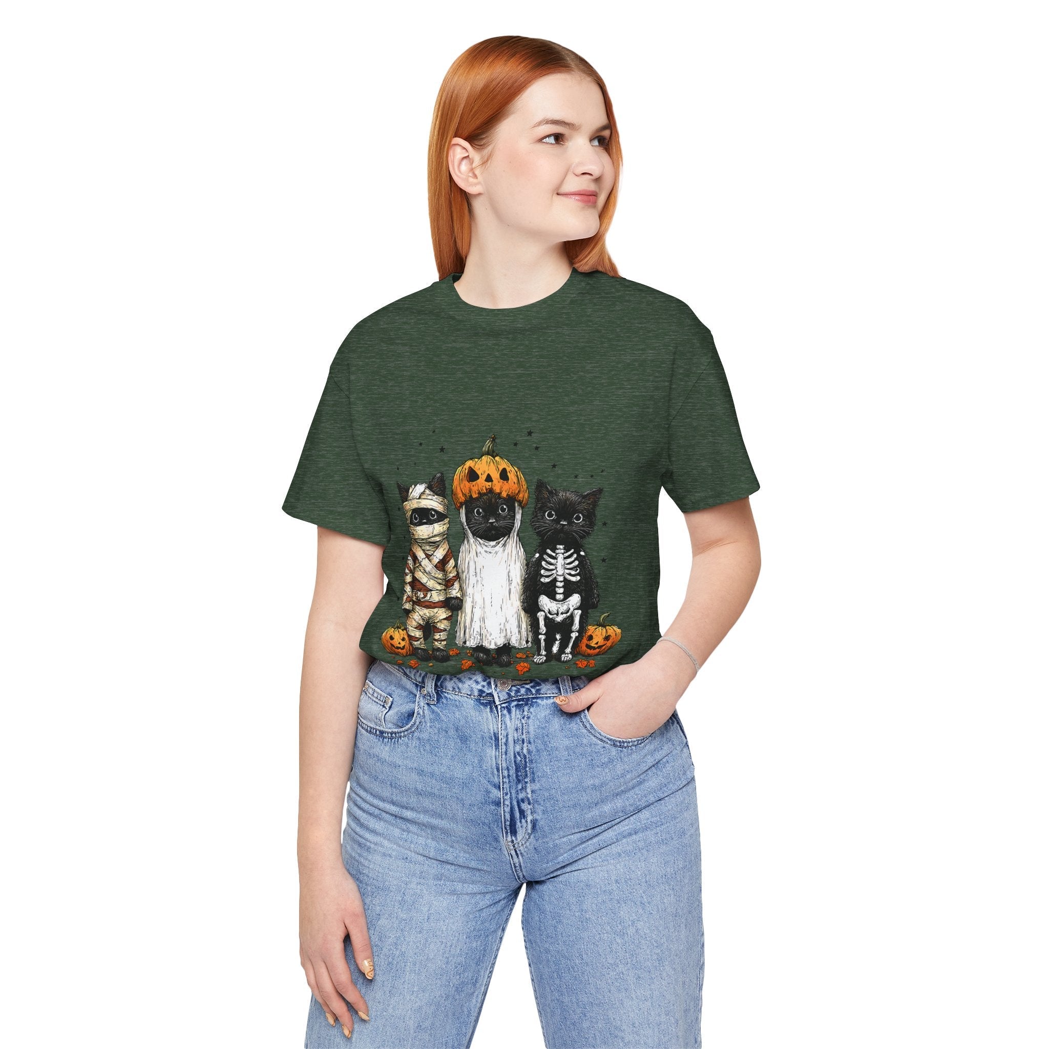Halloween Spooky Cats Graphic T-Shirt Printify
