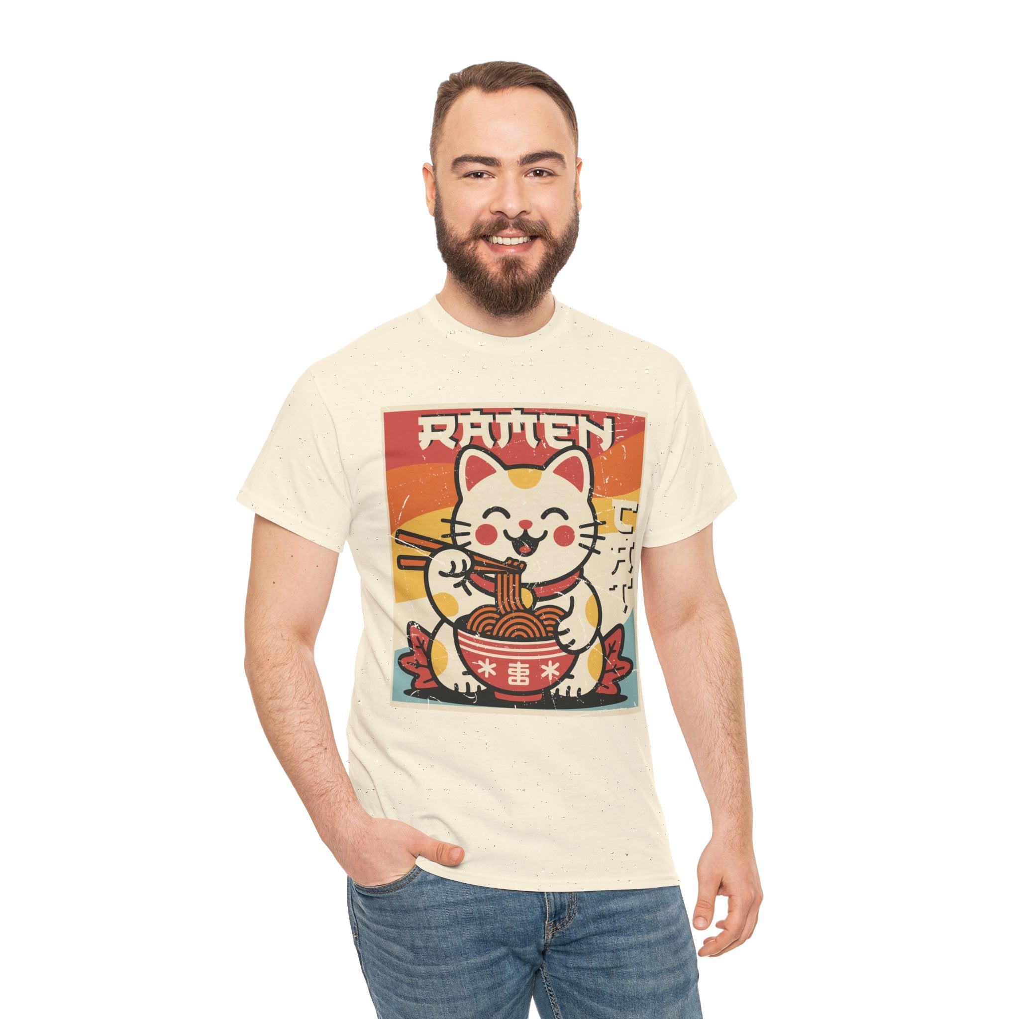 Cute Ramen Cat Vintage T- Shirt Printify