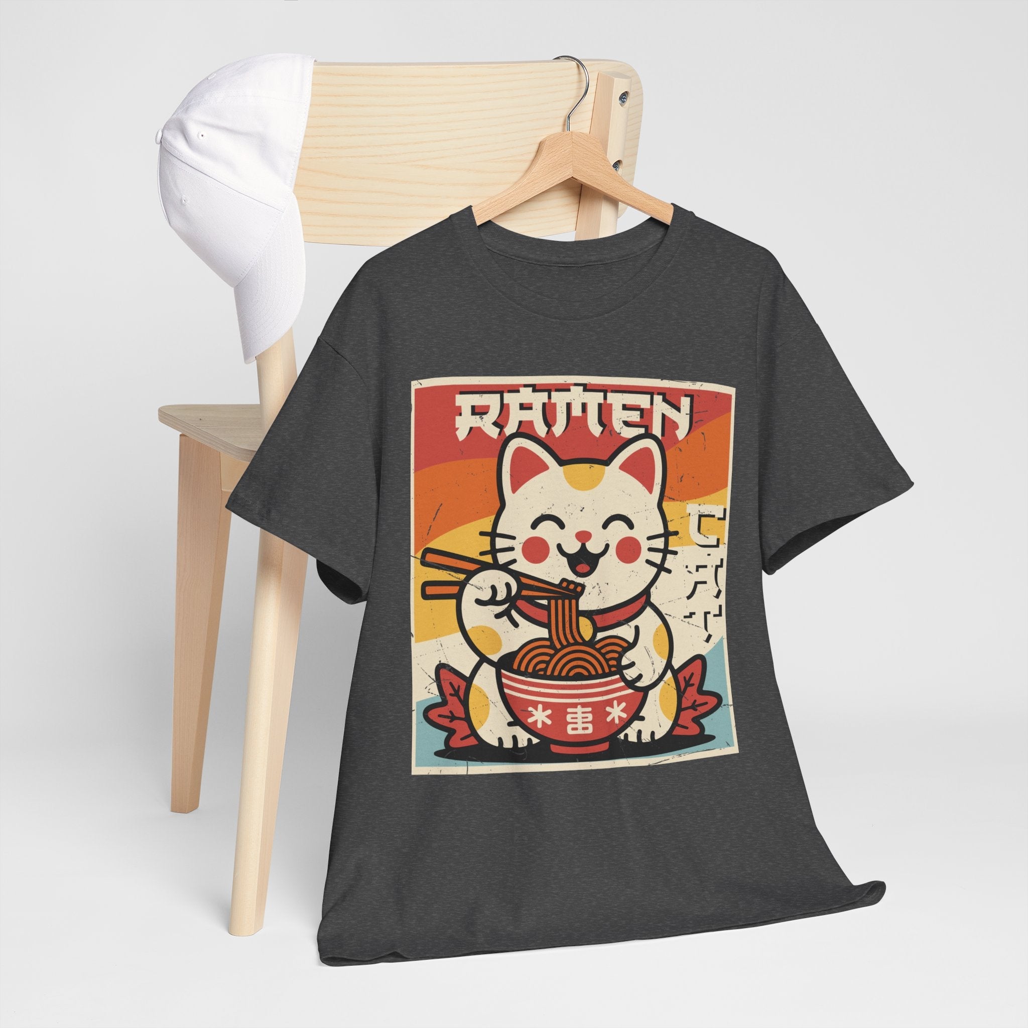 Cute Ramen Cat Vintage T- Shirt Printify