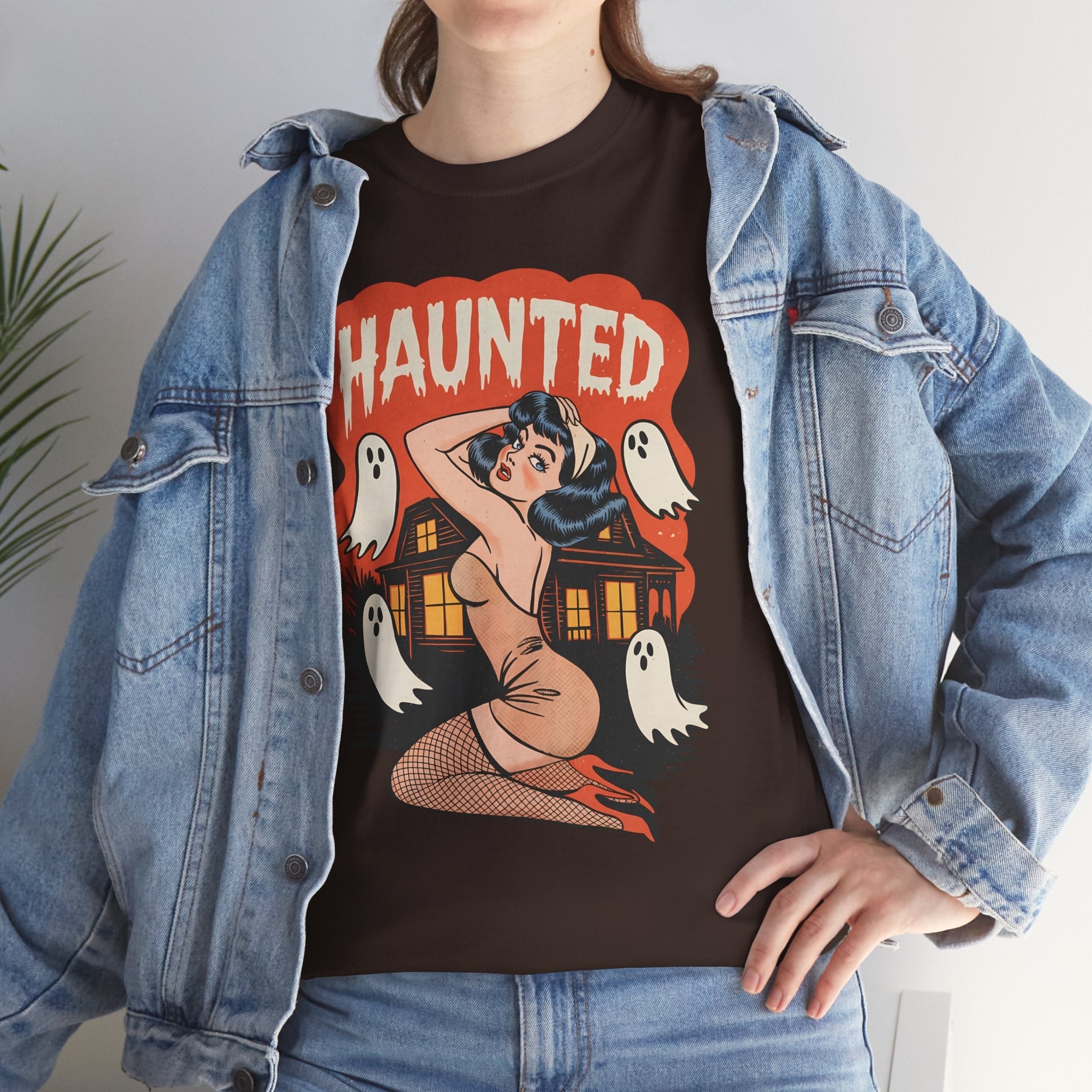 Haunted Vintage Halloween T-Shirt Printify