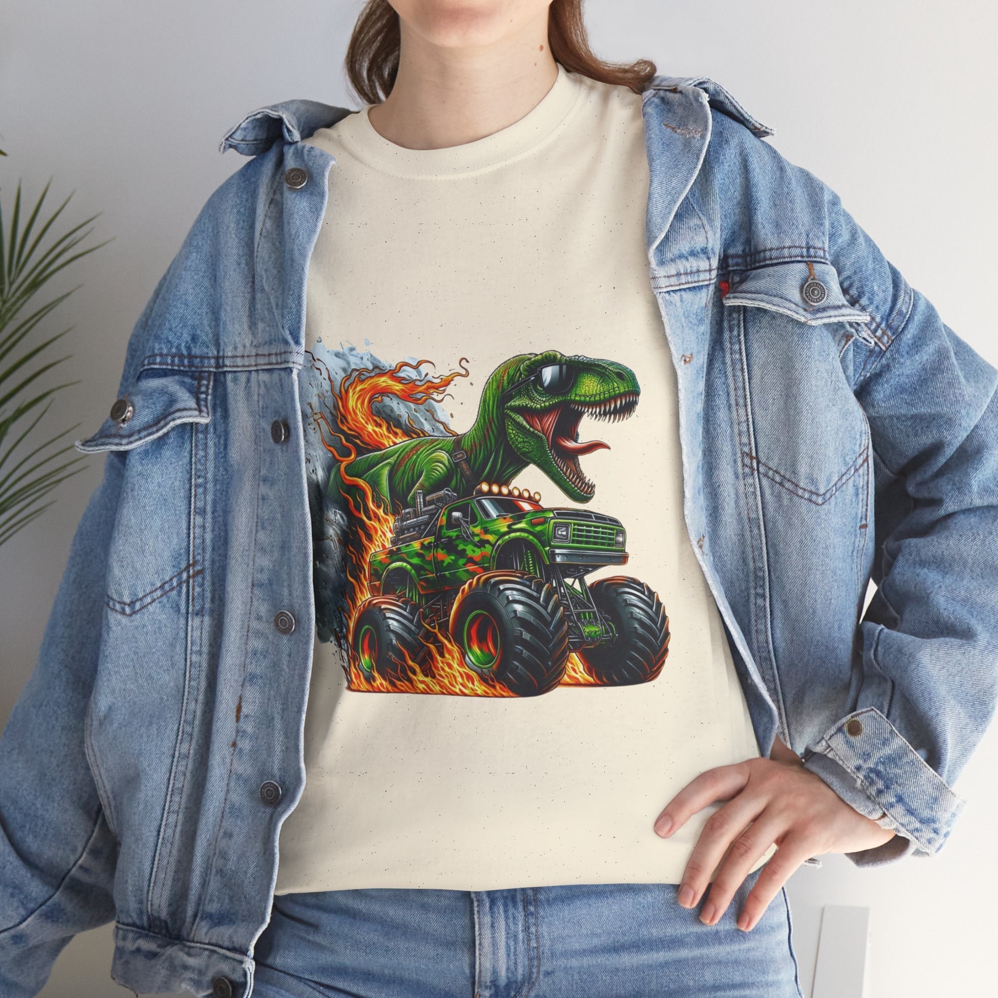 Kids' Dinosaur Monster Truck  Graphic T- Shirt Printify
