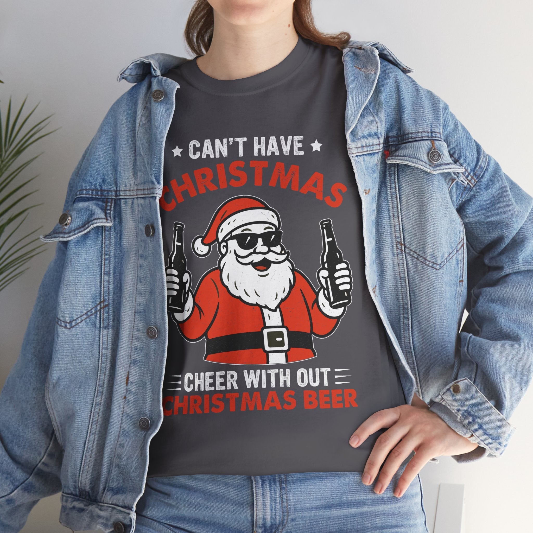 Santa Christmas Beer Graphic T- Shirt Printify