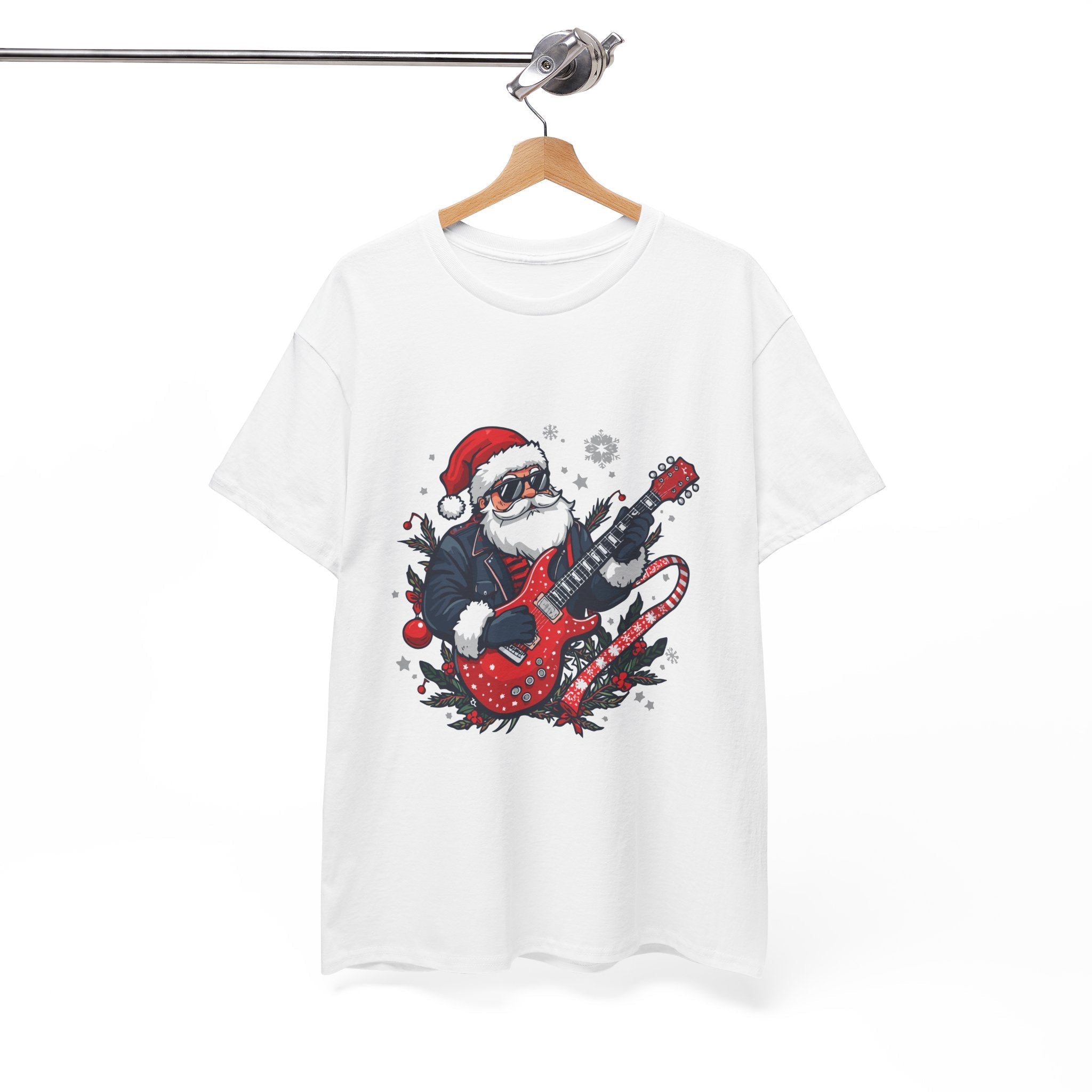 Rockin' Santa Music Graphic T-Shirt Printify
