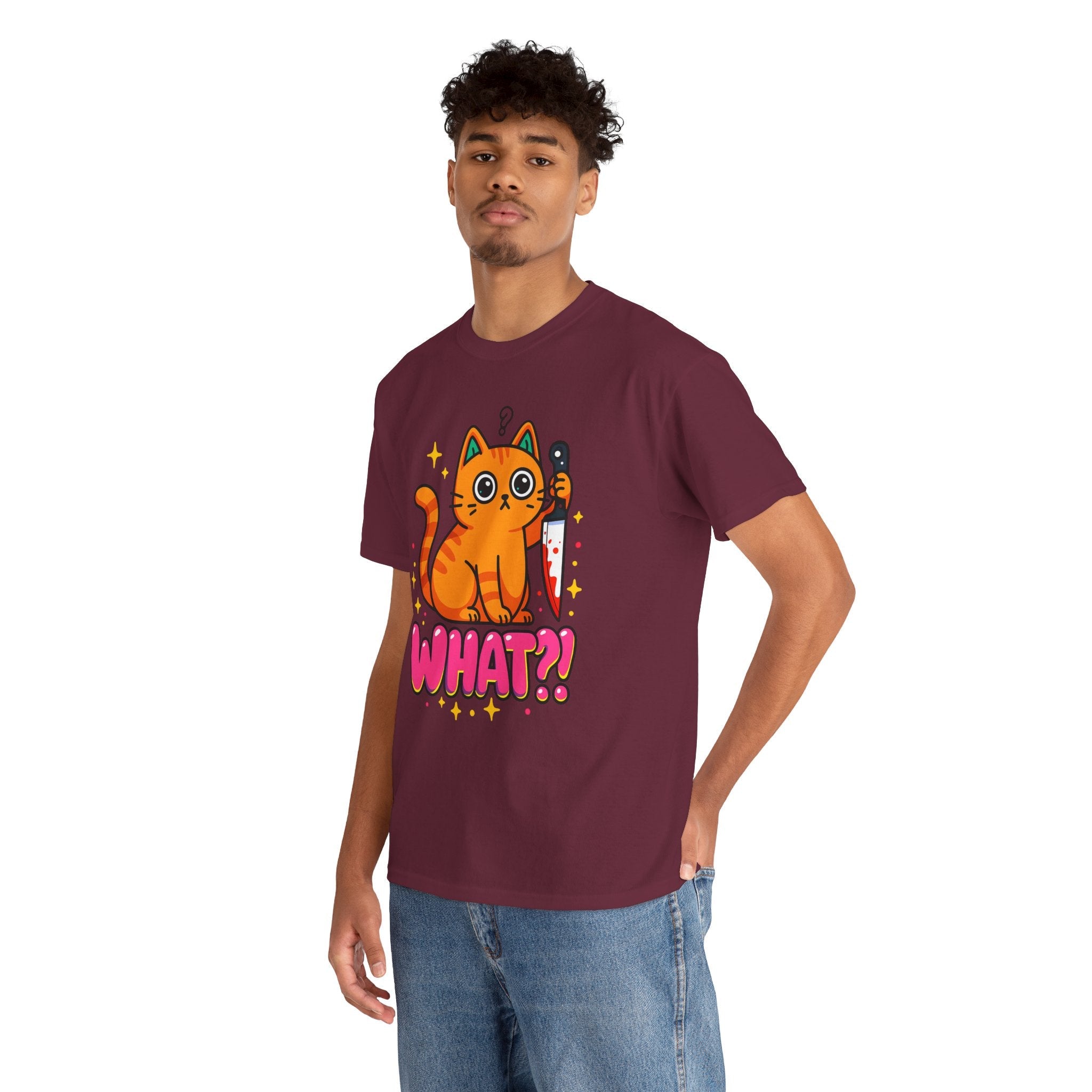 Whimsical Cat Graphic T-Shirt Printify
