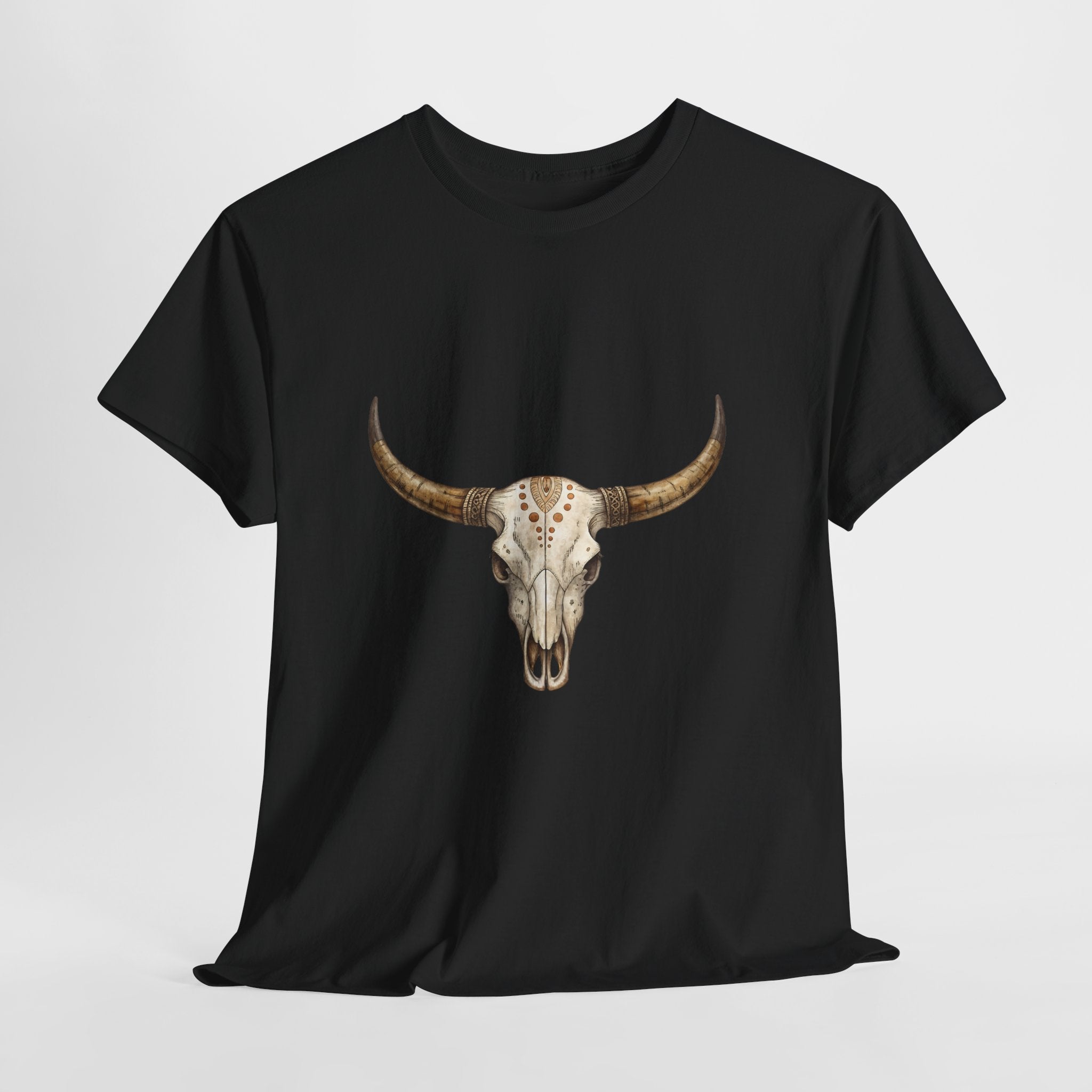 Bull Skull Western Graphic T-Shirt Printify