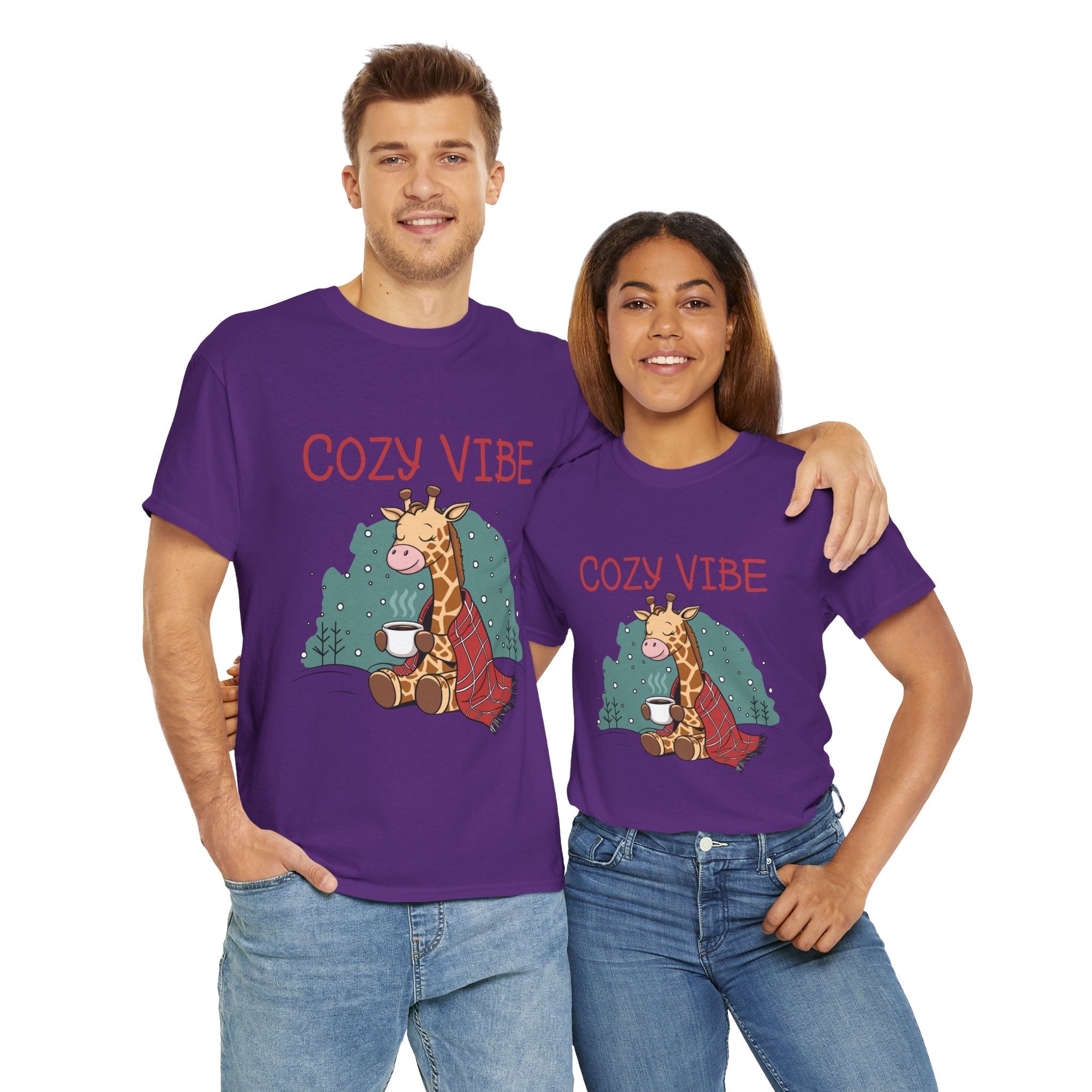 Cozy Vibe Giraffe Unisex T-Shirt Printify