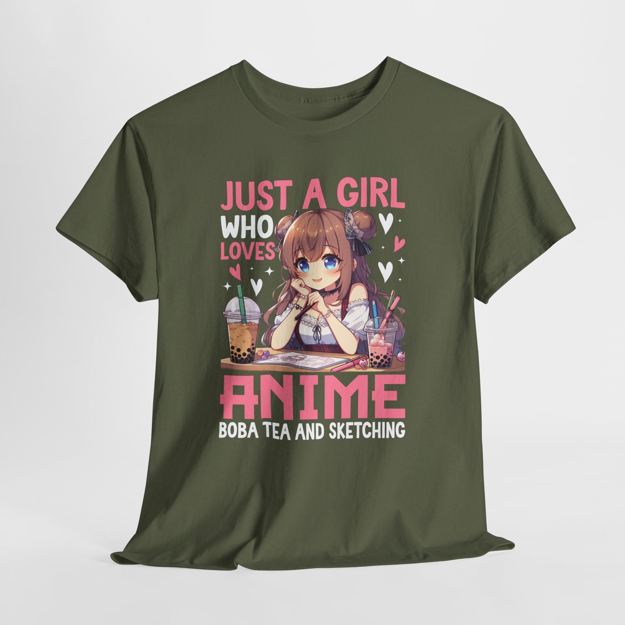 Anime Graphic T- Shirt , Just a Girl Loves Anime Printify