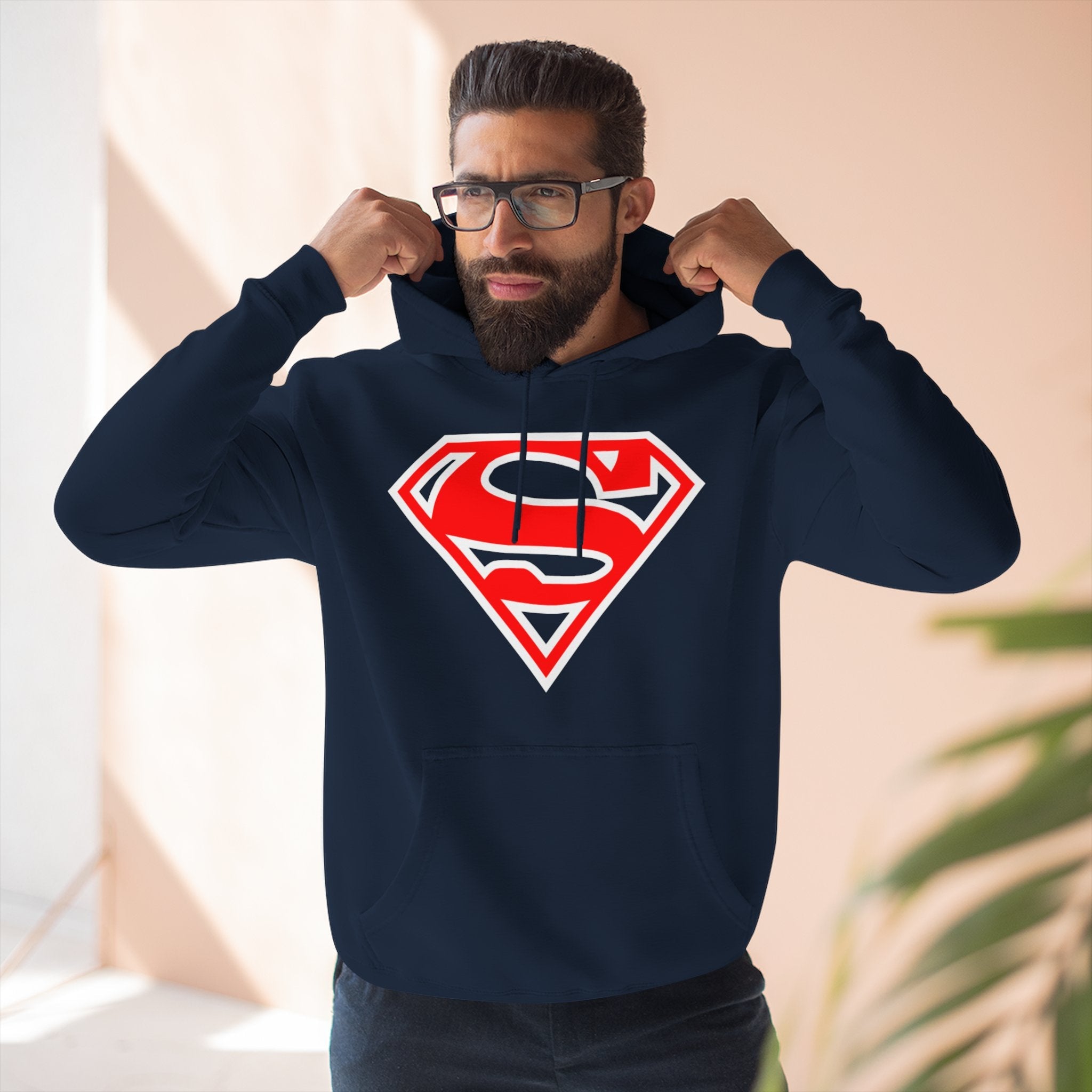 Superman Premium Fleece Hoodie Printify