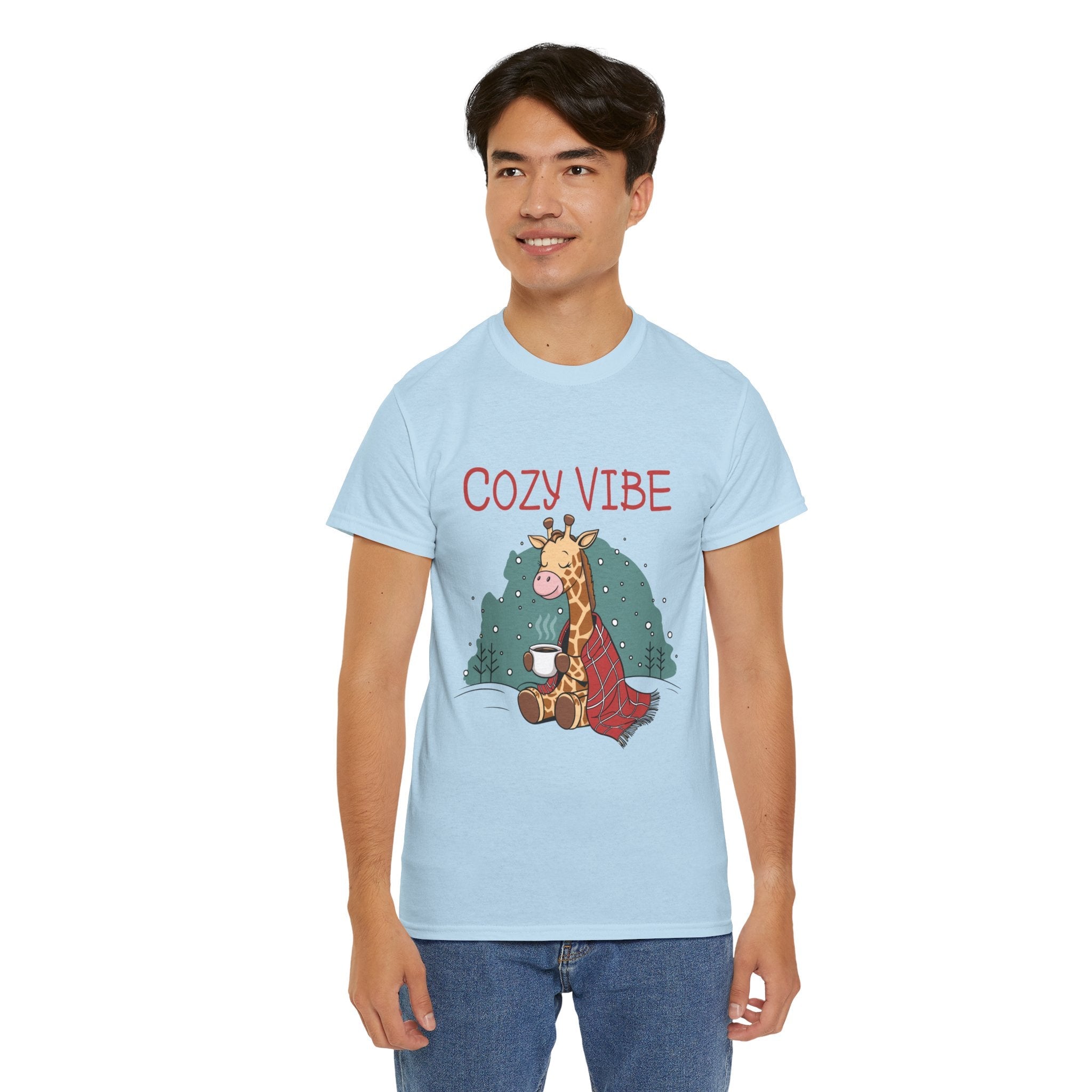 Cozy Vibe Giraffe Unisex T-Shirt Printify