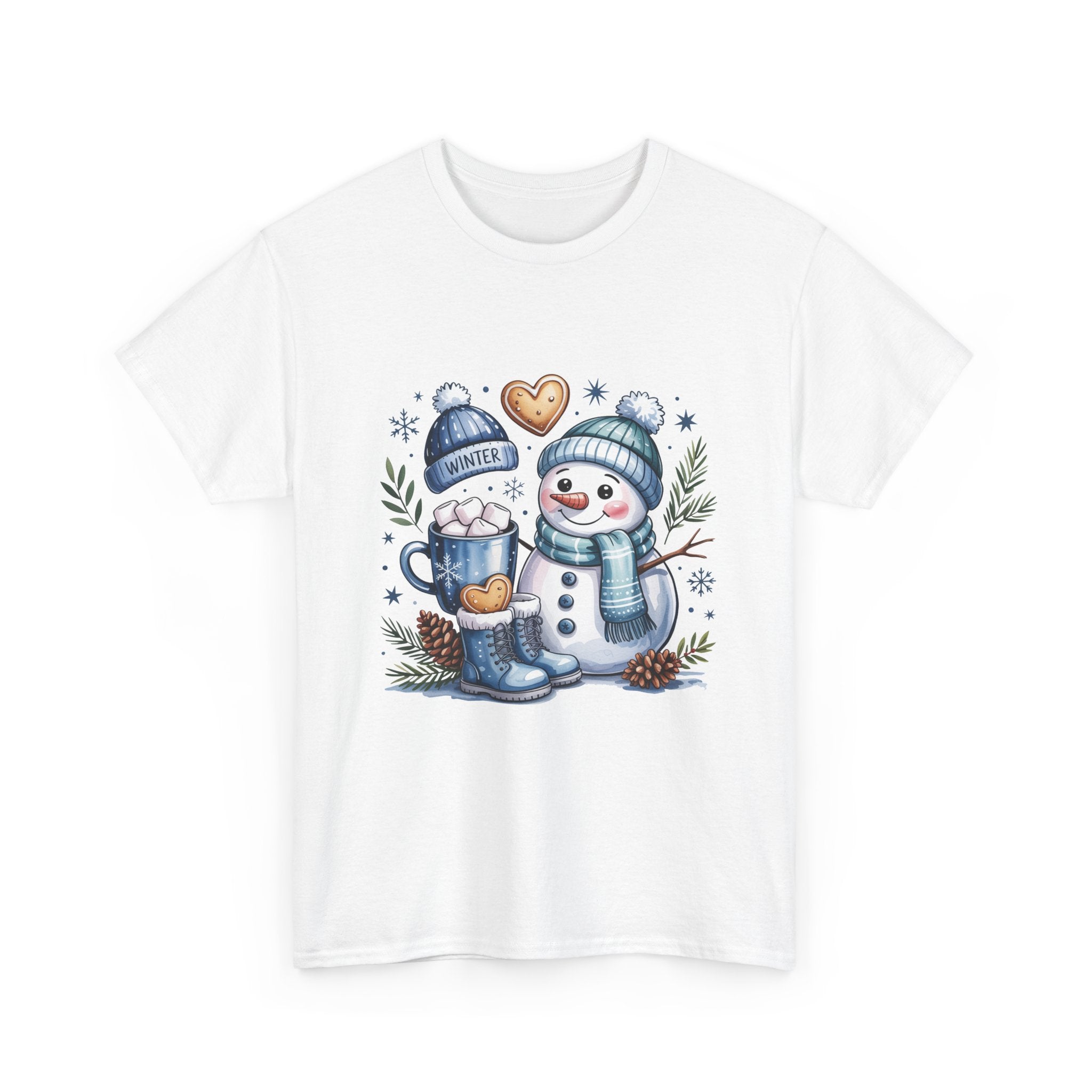 Winter Snowman Unisex Graphic T- Shirt Printify