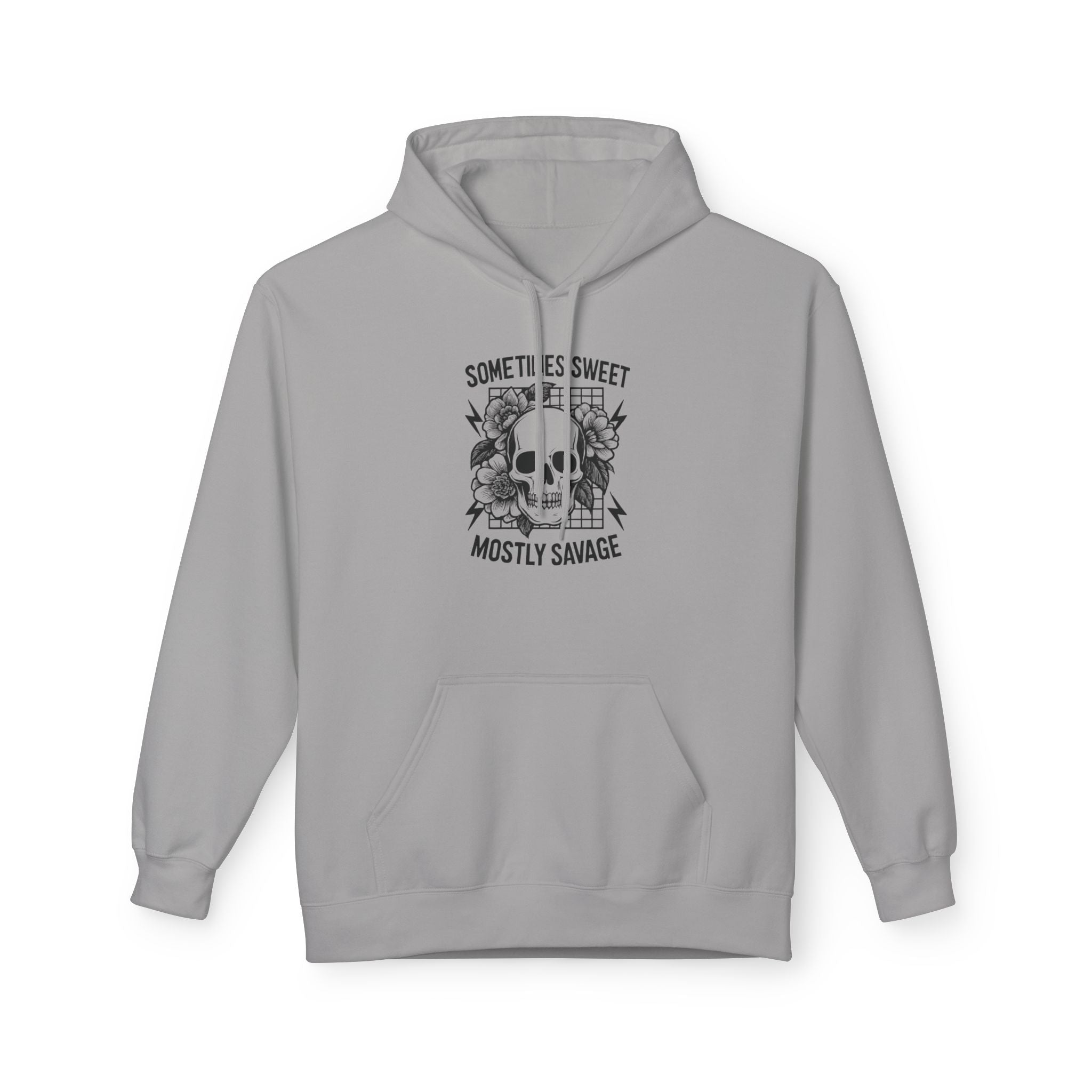 Skull Floral 'Sometimes Sweet Mostly Savage' Hoodie Printify