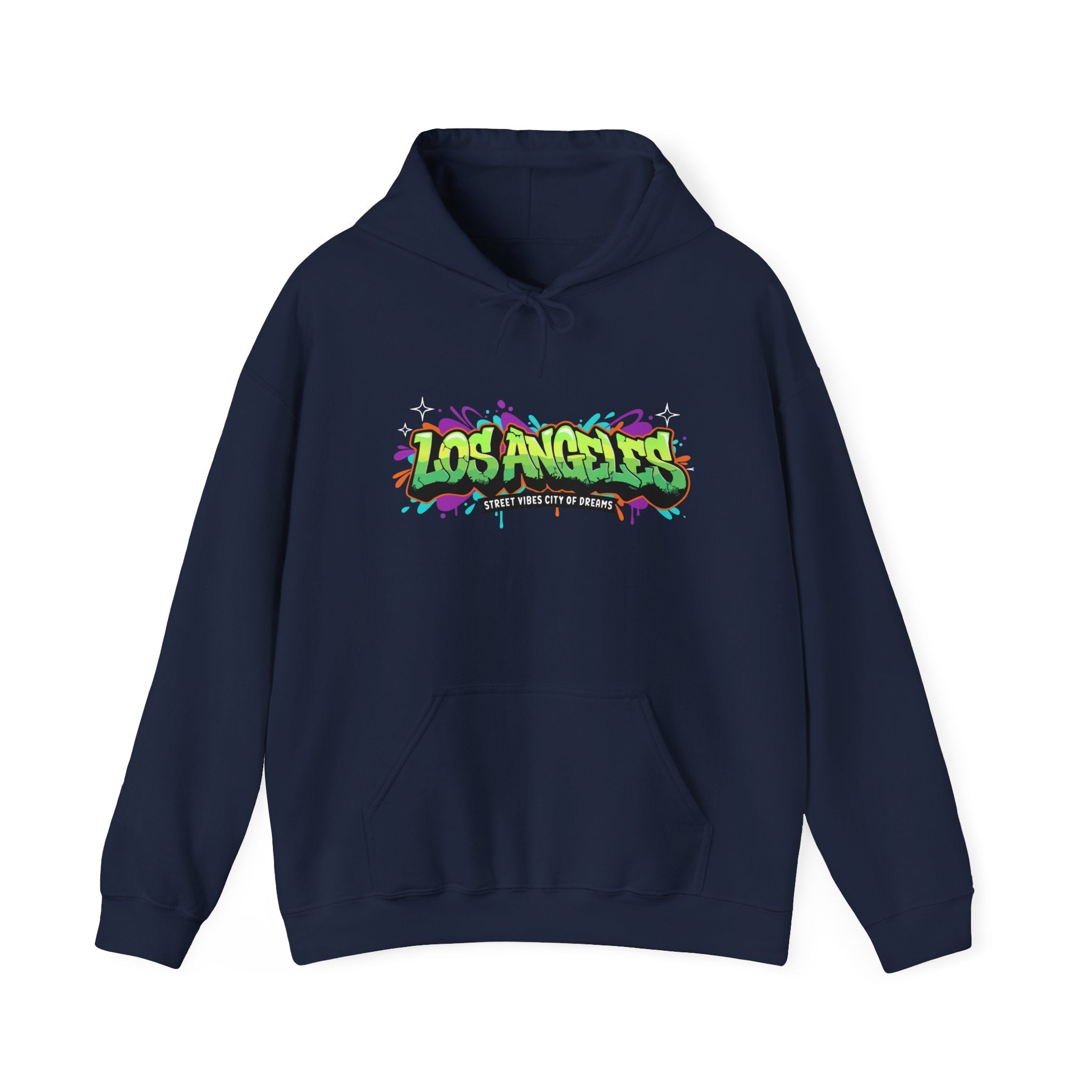 Neon Los Angeles Graffiti Hoodie Printify