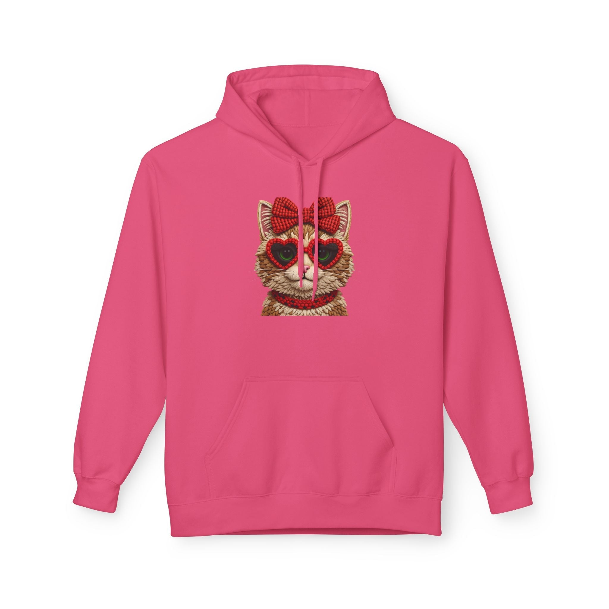 Cat With Heart Glasses Graphic  Hoodie Printify