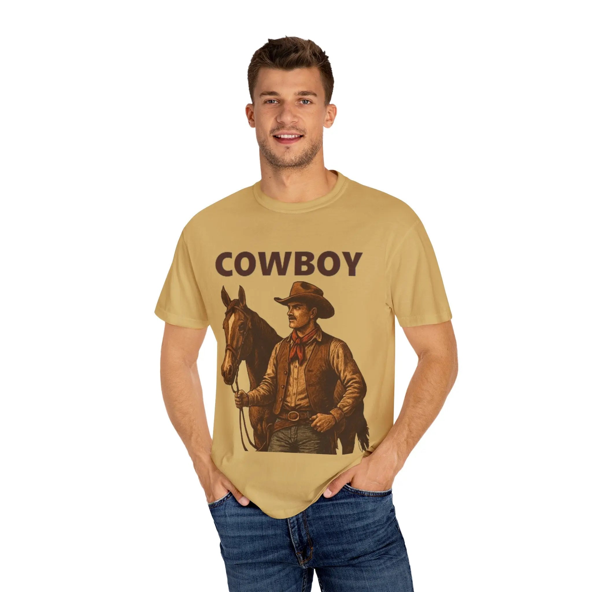 Vintage Cowboy Cotton T-Shirt Printify