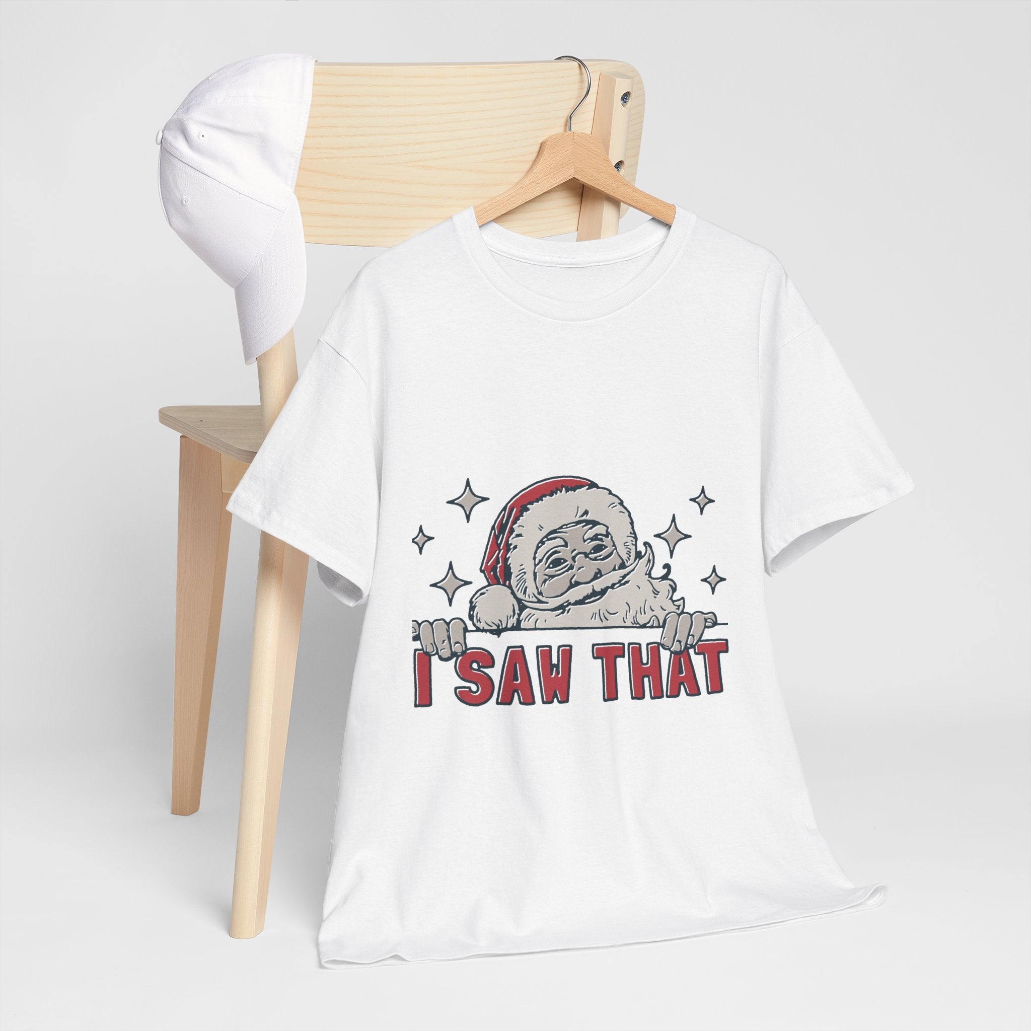 Santa's Watchful Unisex Christmas T-Shirt Printify