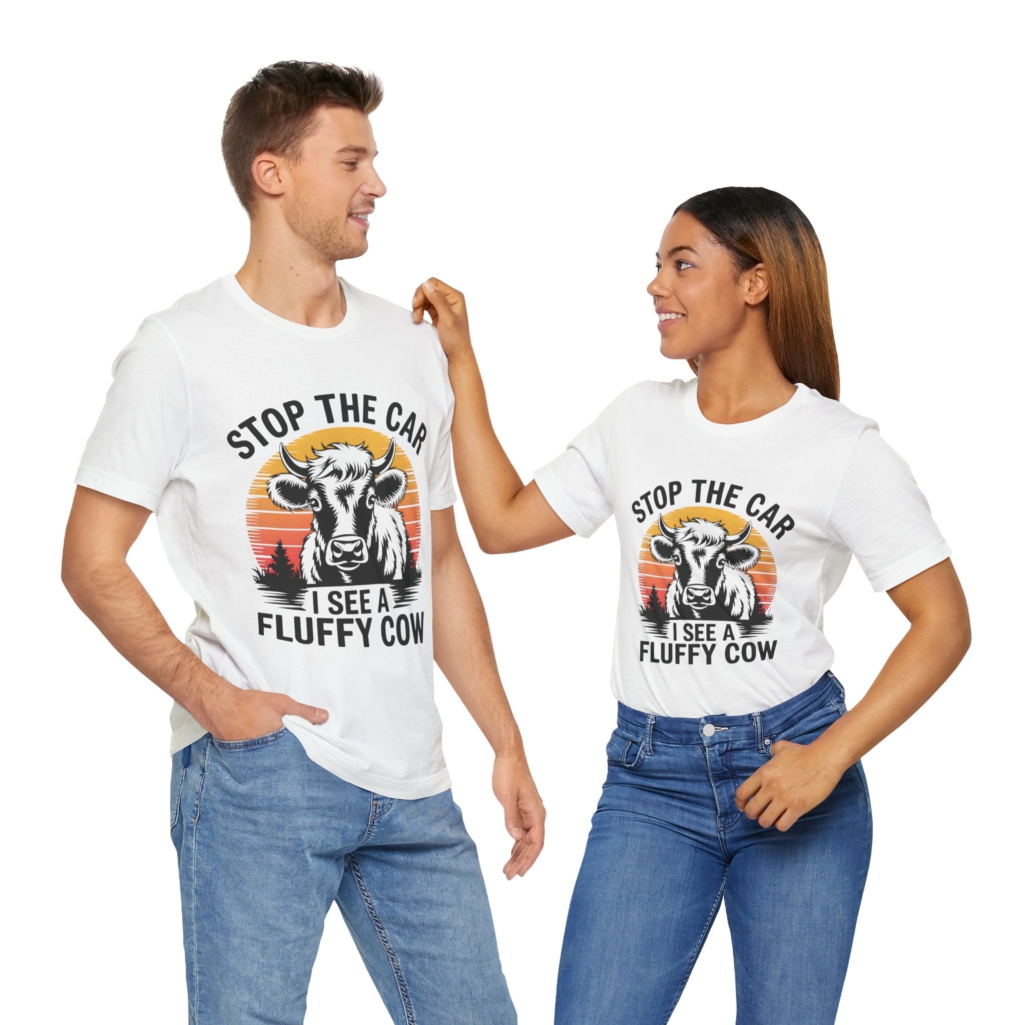 Stop The Car I See a Fluffy Cow Graphic T-shirt Printify