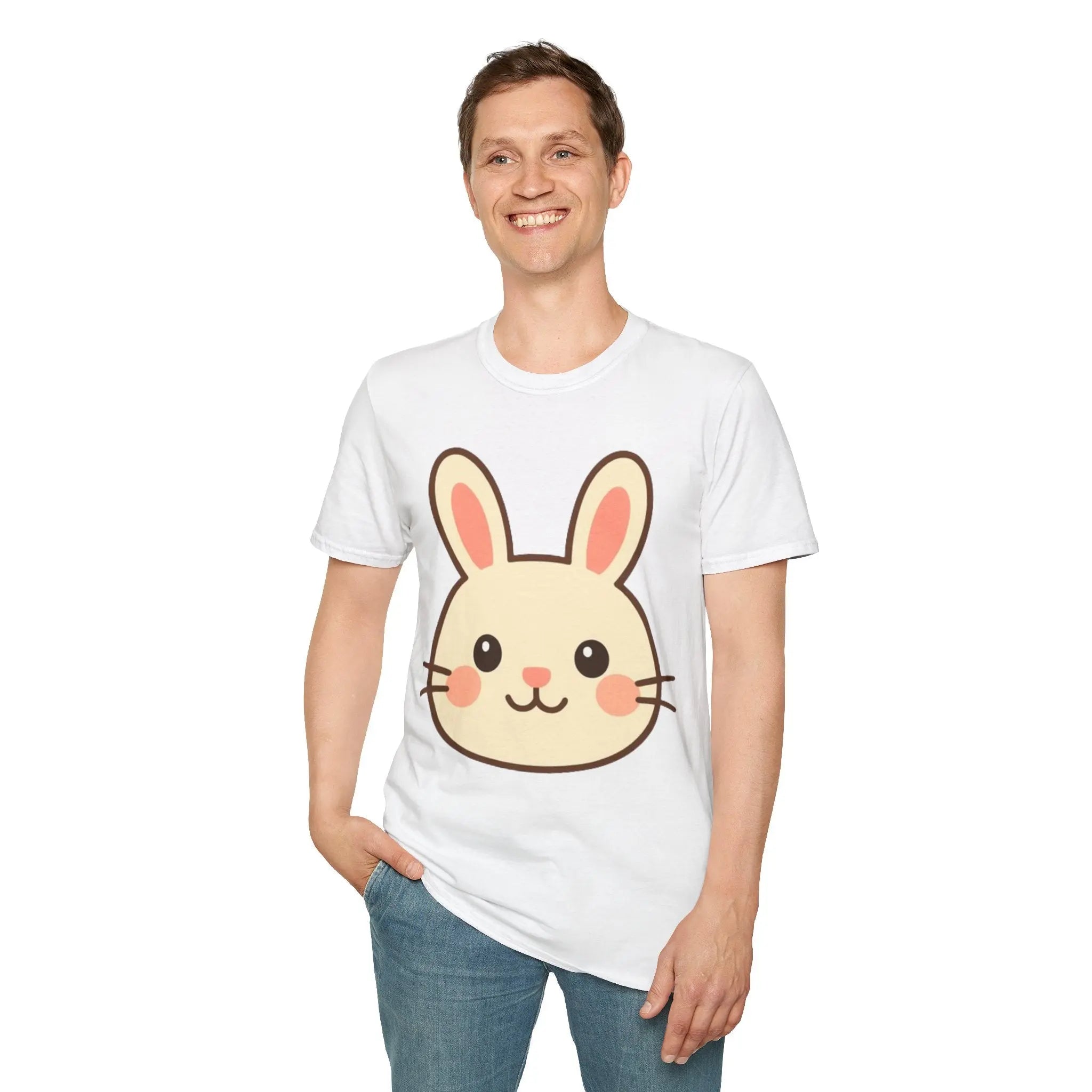 Cute Bunny Unisex Cotton T-Shirt - Crafted Looks
