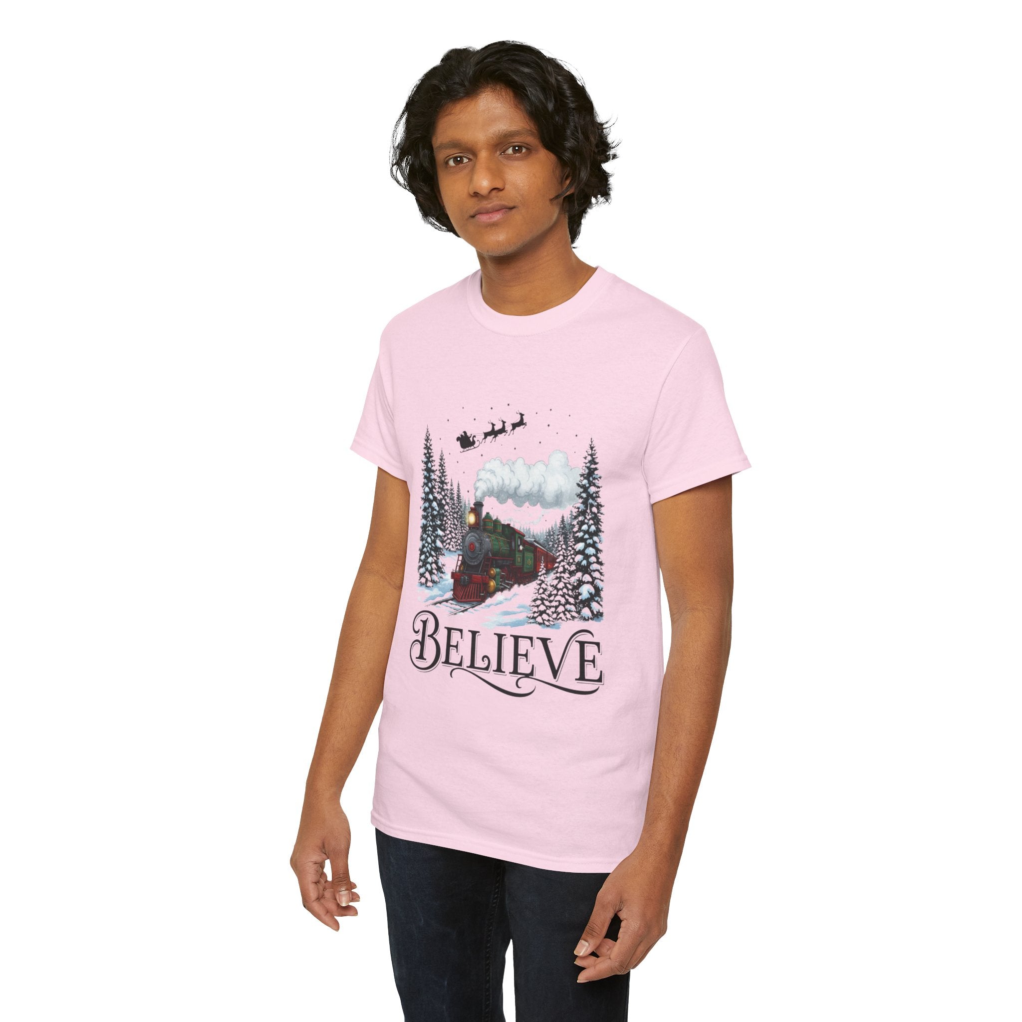 Christmas Train 'Believe' Unisex T- Shirt Printify
