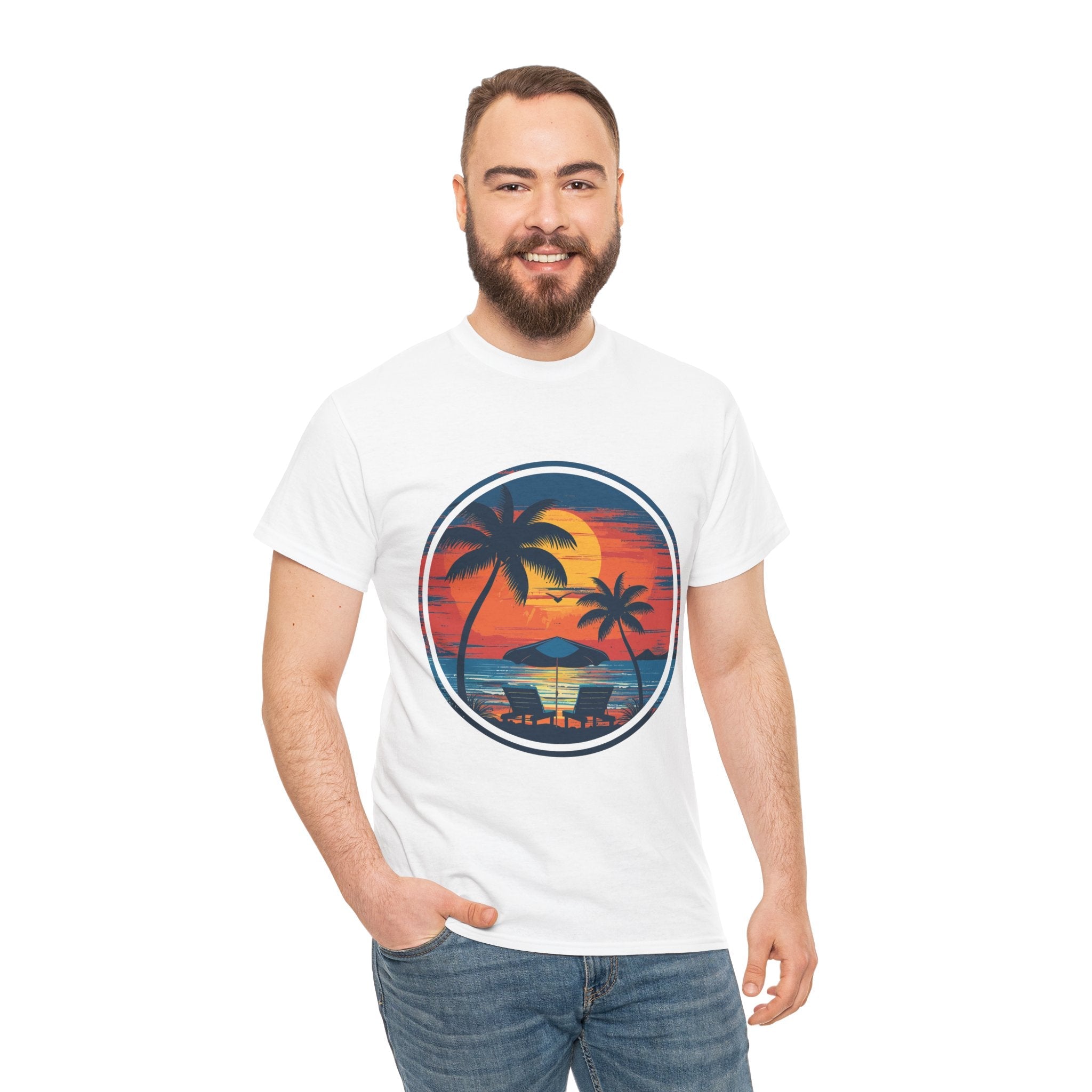 Tropical Sunset Graphic T- Shirt Printify