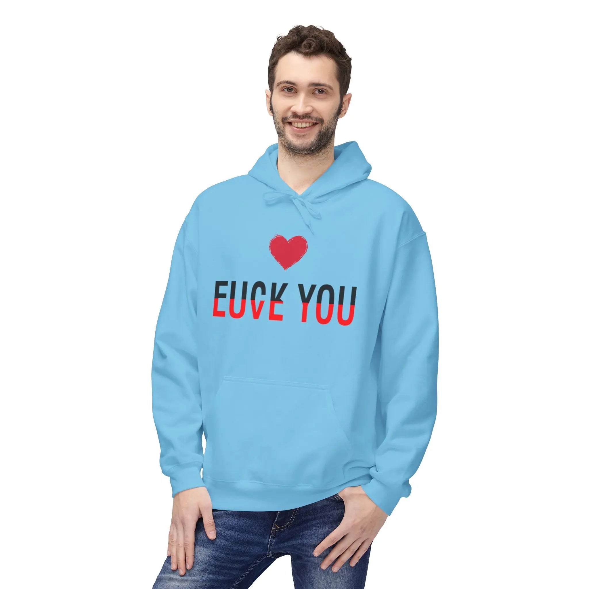Love You Fuck You Unisex Softstyle Hoodie Printify