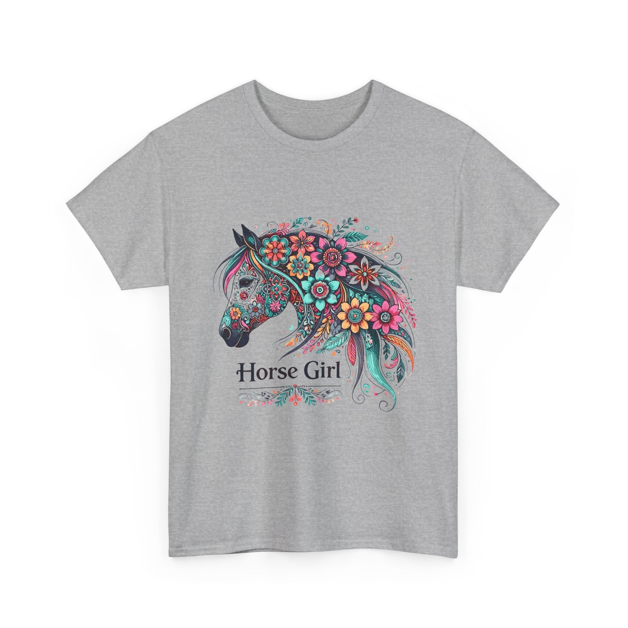 Floral Horse Lover Boho Style T-Shirt Printify