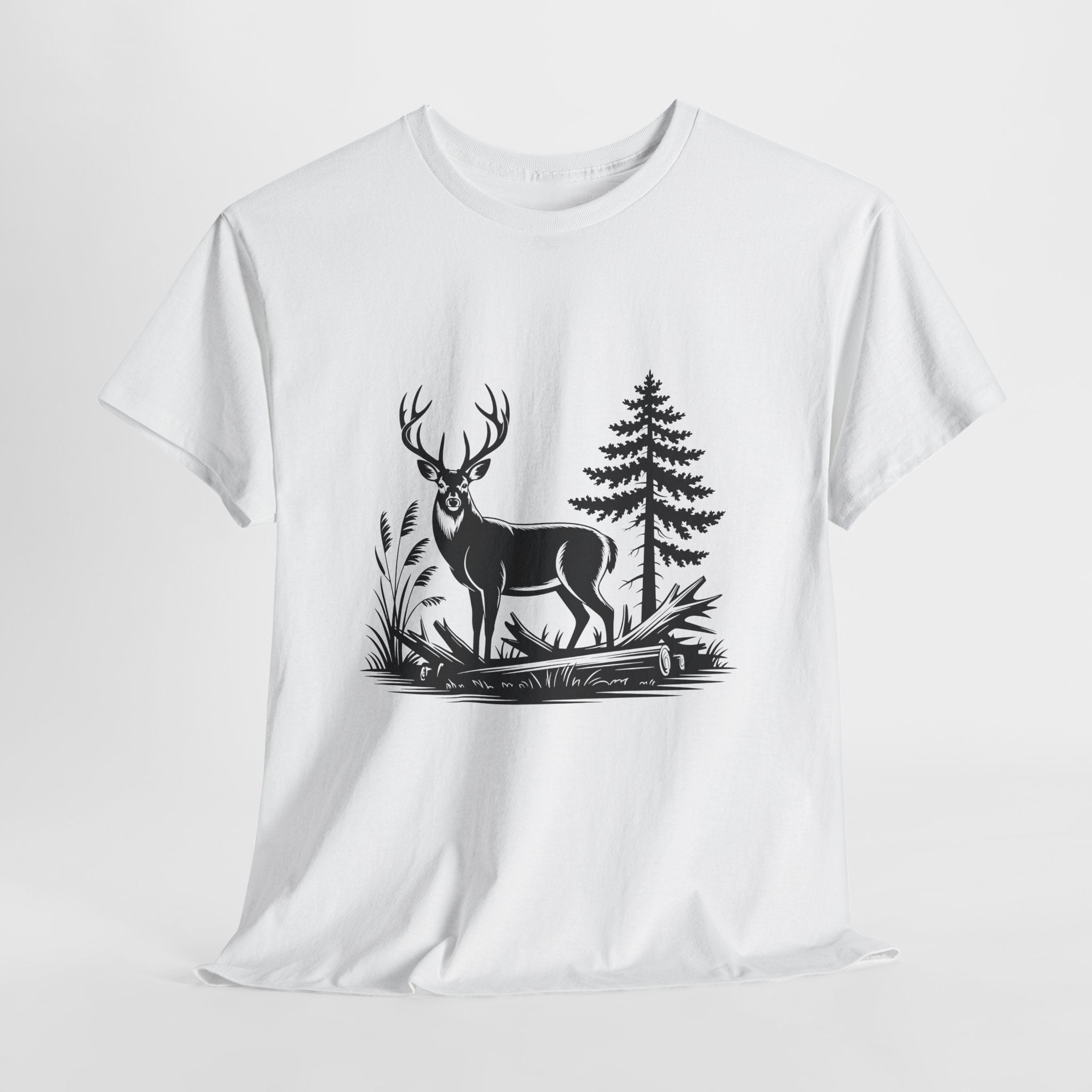 Rustic Deer Graphic T- Shirt Printify