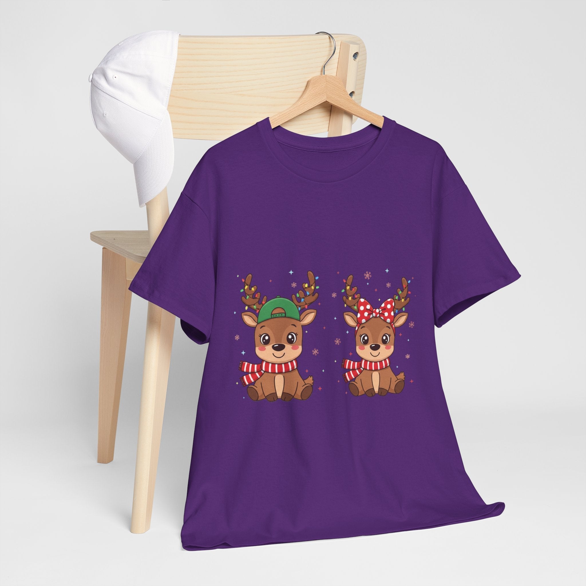 Festive Reindeer Christmas T- Shirt Printify