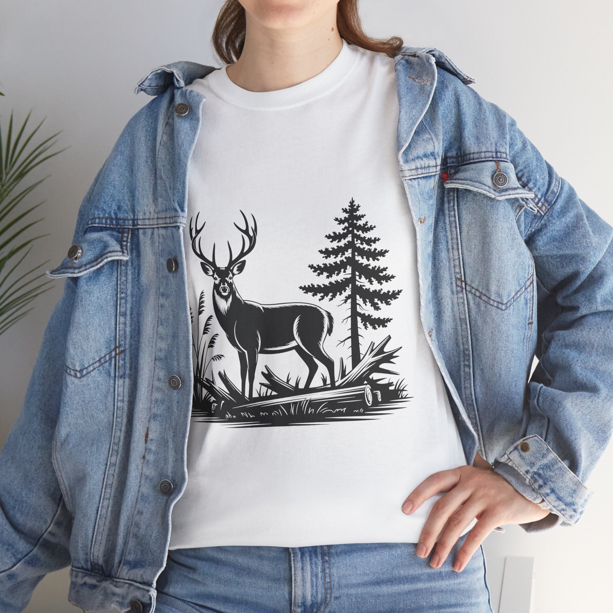 Rustic Deer Graphic T- Shirt Printify