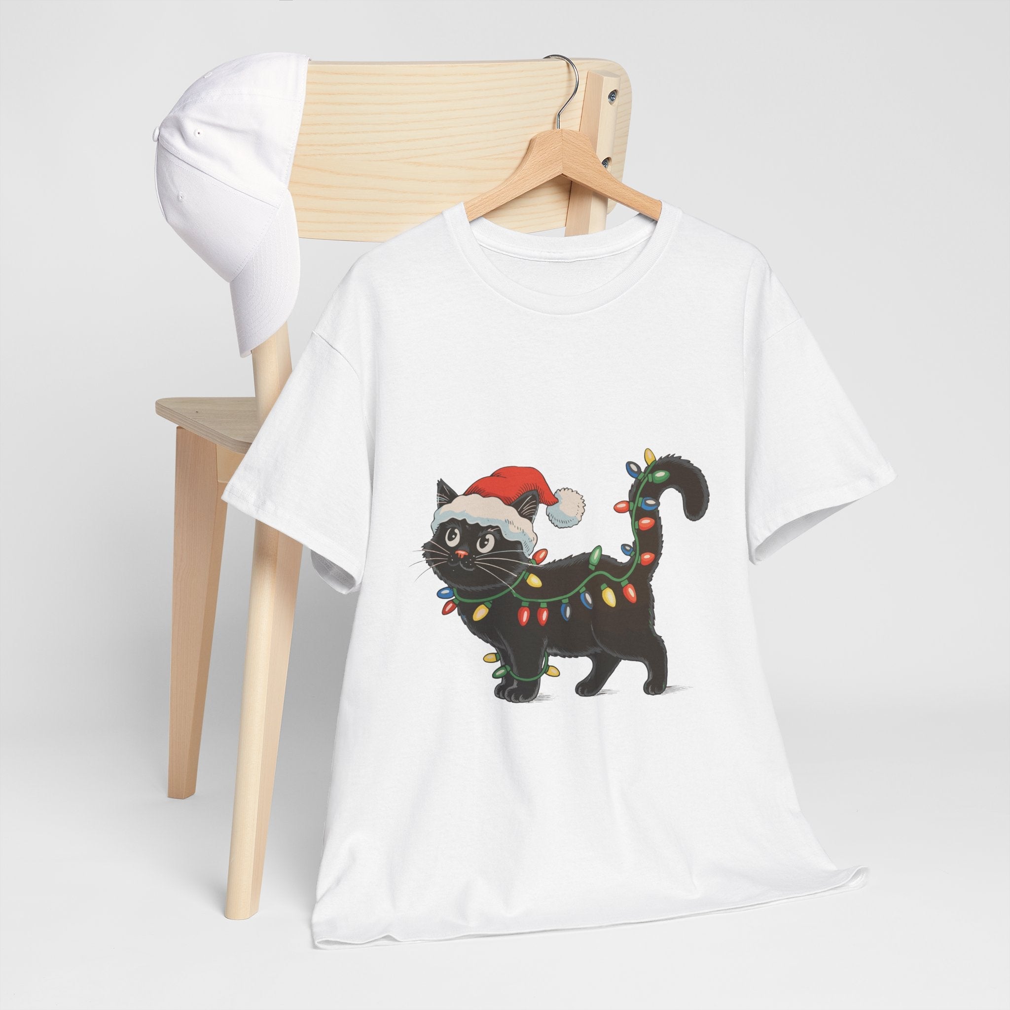 Festive Cat Christmas T-Shirt Printify