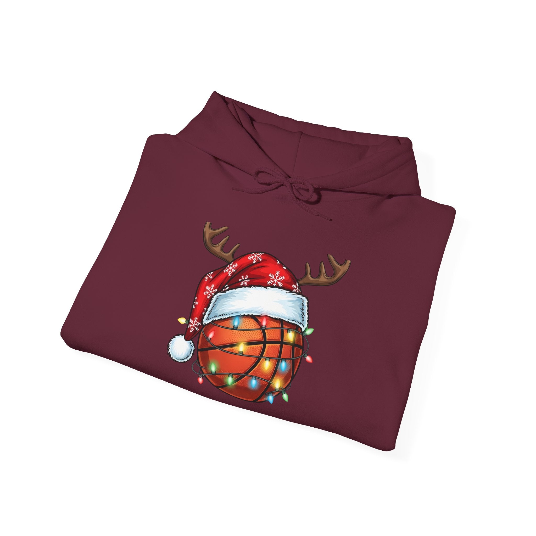 Christmas Basketball Reindeer Hoodie Printify