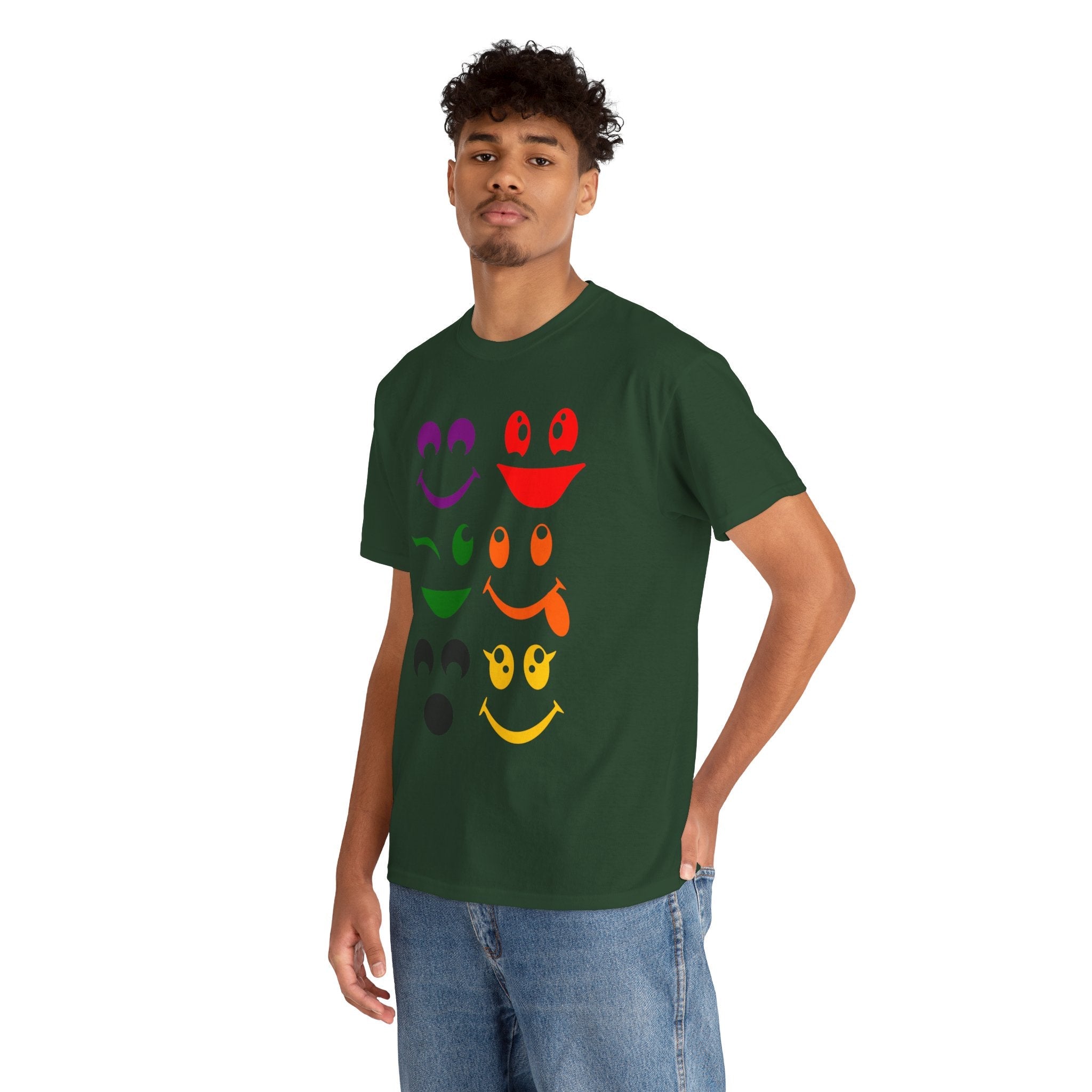 Colorful Smiley Face Unisex T- Shirt Printify