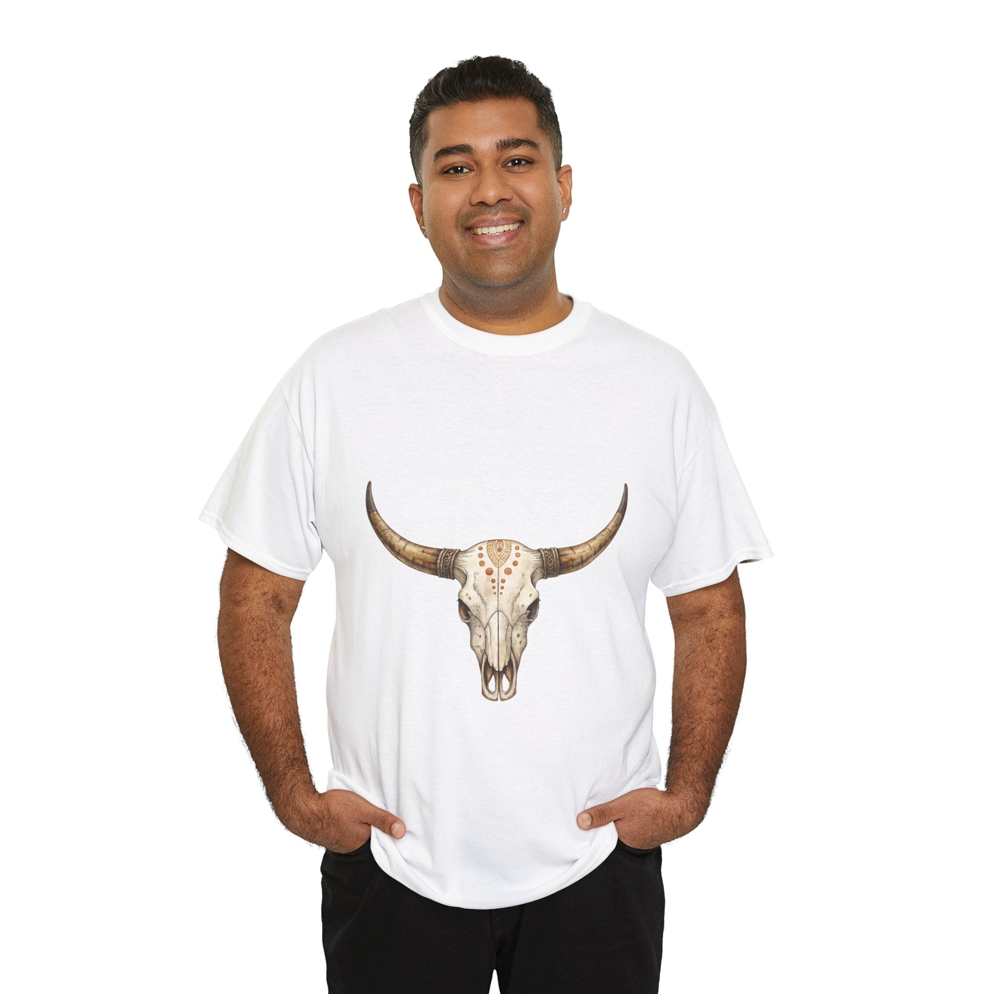 Bull Skull Western Graphic T-Shirt Printify