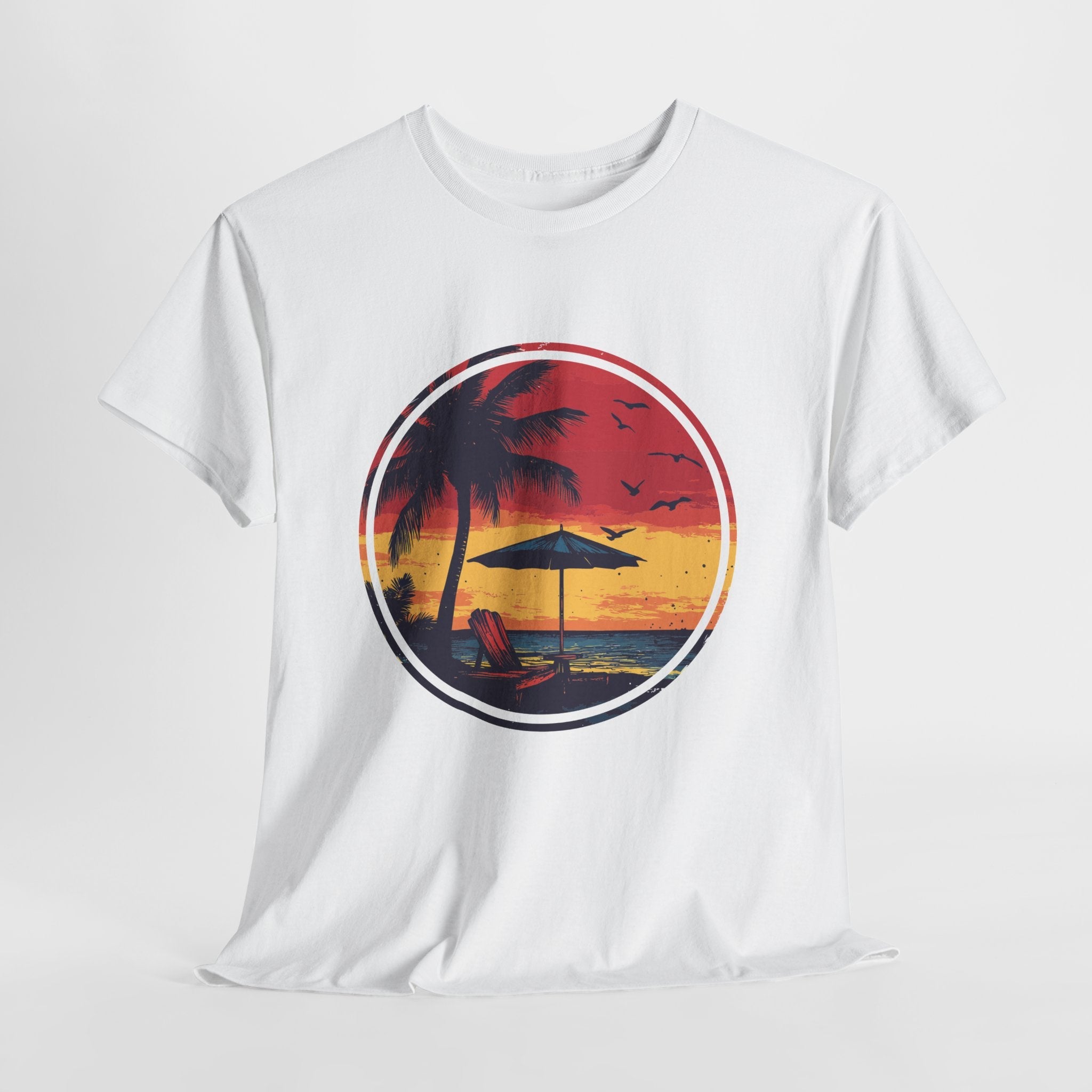 Tropical Sunset Relaxing Vibe T- Shirt Printify