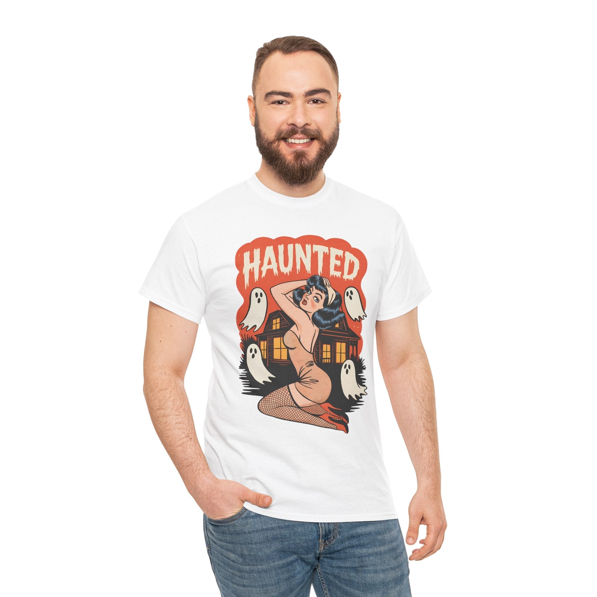 Haunted Vintage Halloween T-Shirt Printify