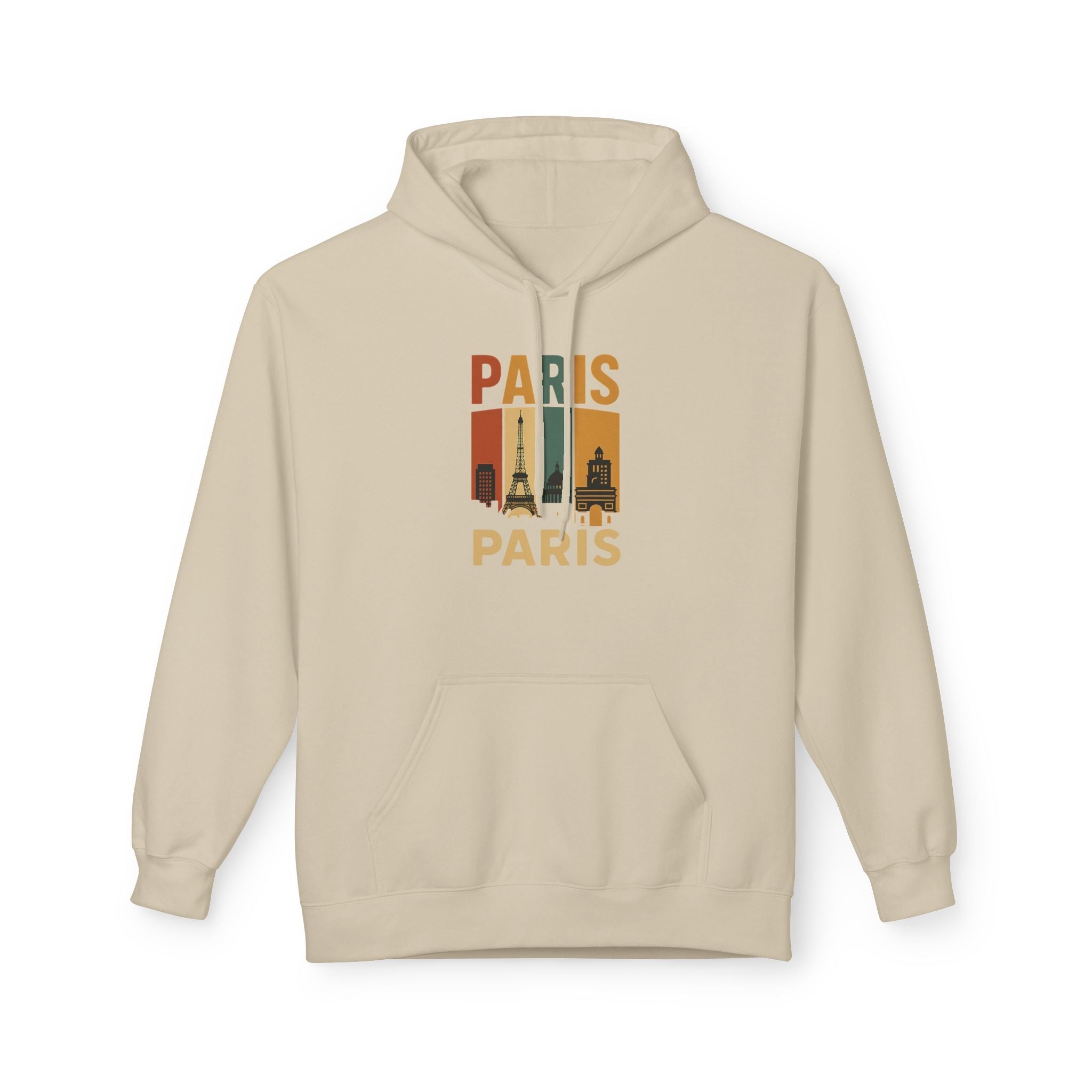 Retro Paris Skyline Hoodie Printify