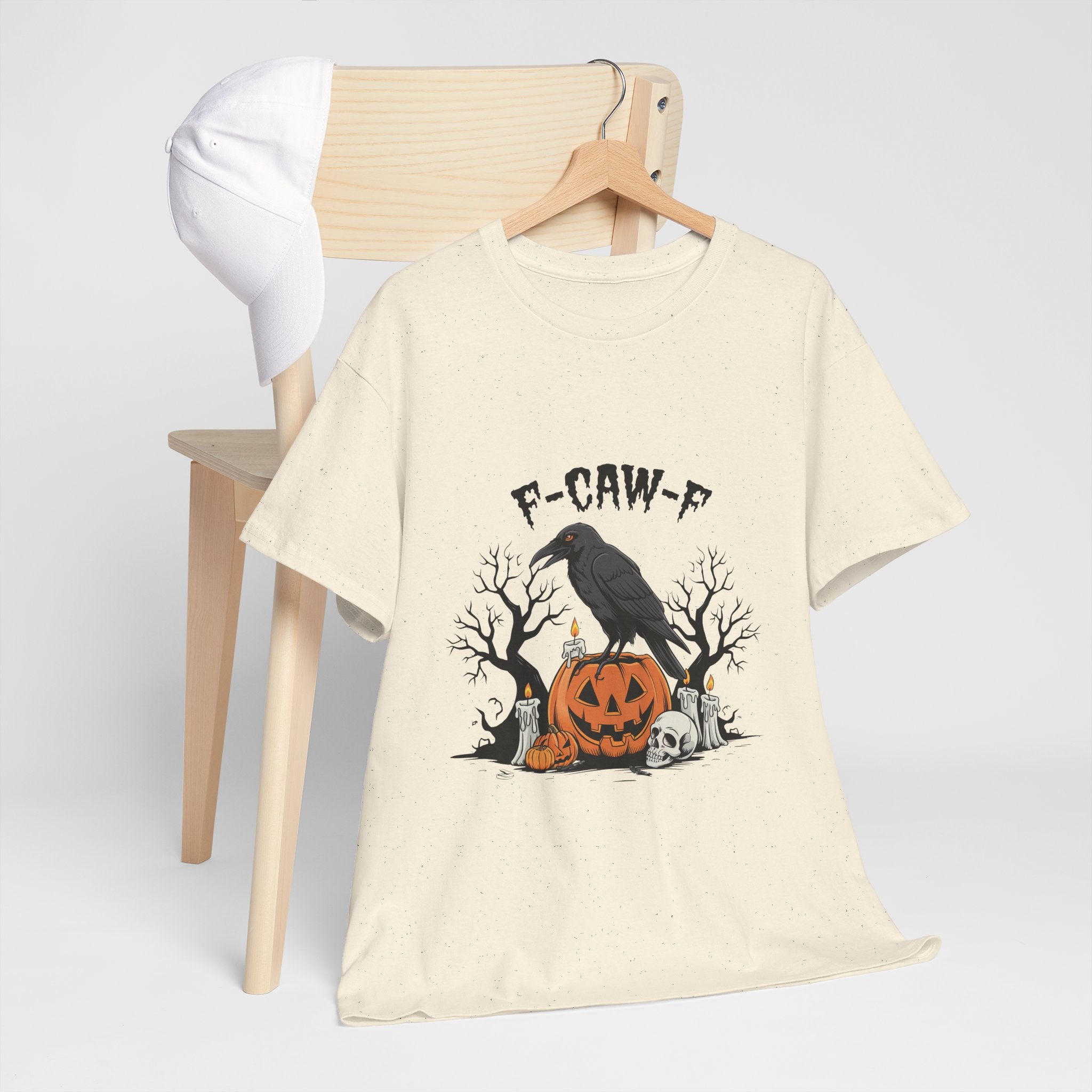 Crow on Skull with Bare Branches and Tex Graphic T-Shirt Printify